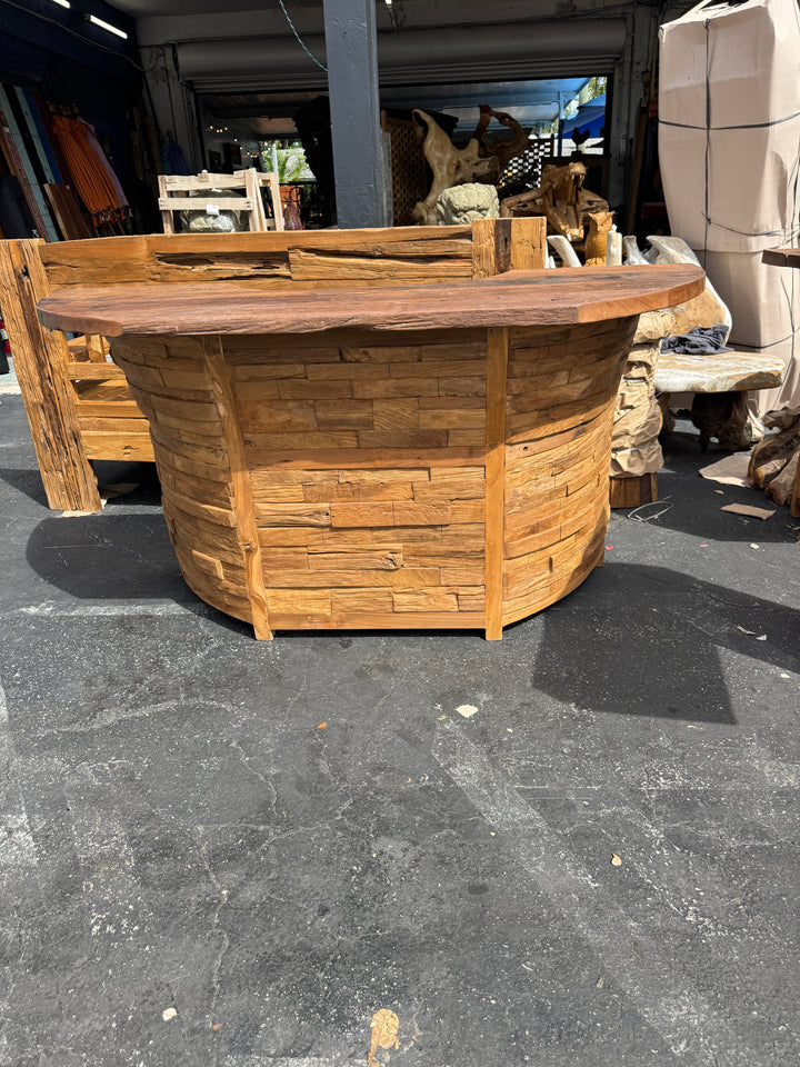 Mosaic Teak Bar Wrap Style Broward Design Center