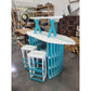 Surfboard Bar Set includes 4 Bar Stools and 1 Bench