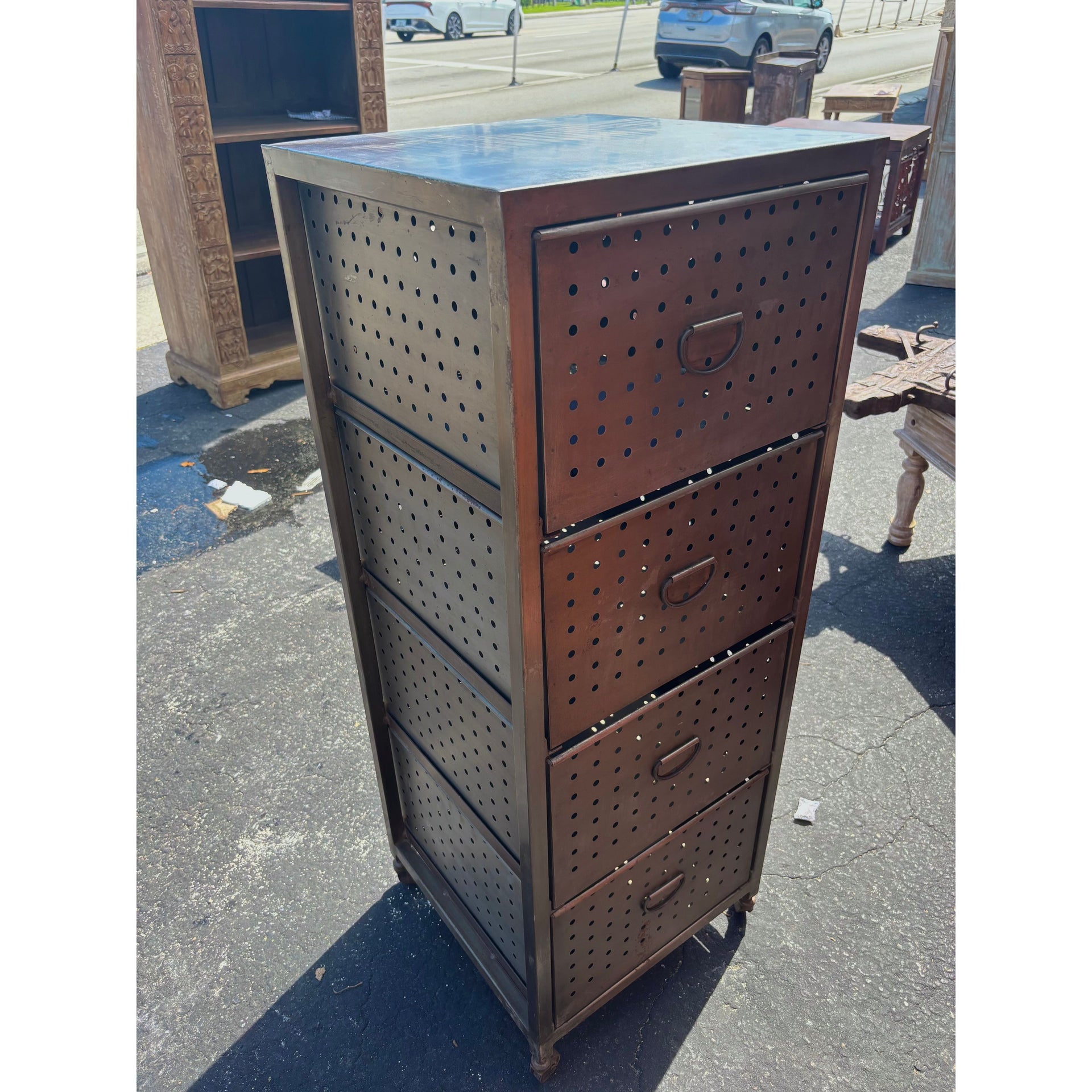 Iron Drawer Chest - 18 x 18 x 48 in India Sourcing