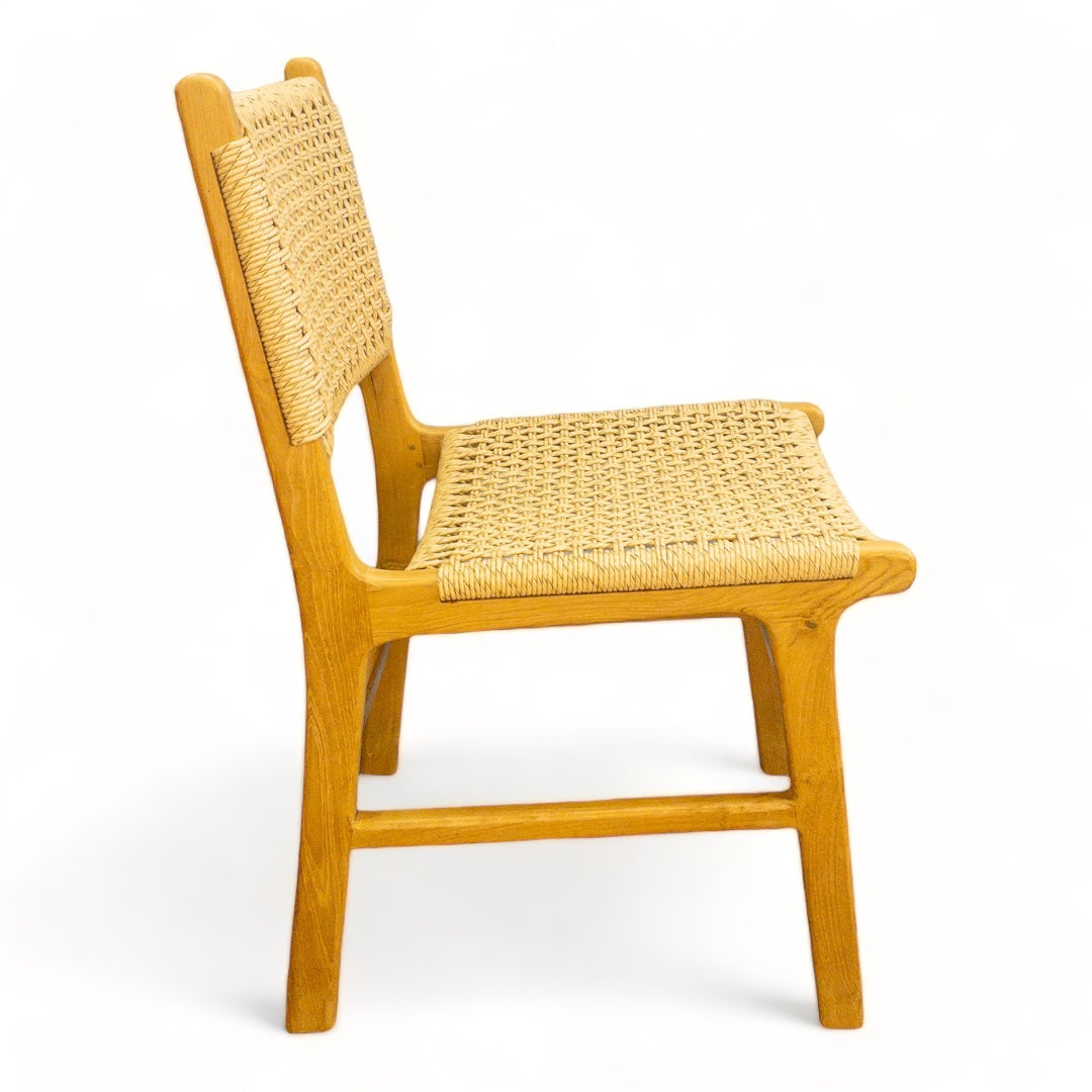 Teak & Synthetic Rope Armless Chair Broward Design Center