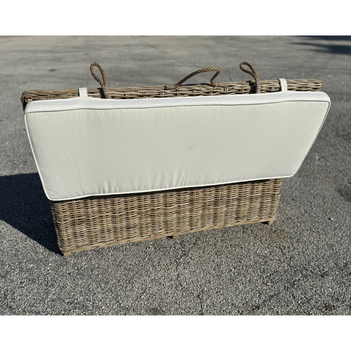 Key Largo Rattan Storage Bench With Cushion Broward Design Center