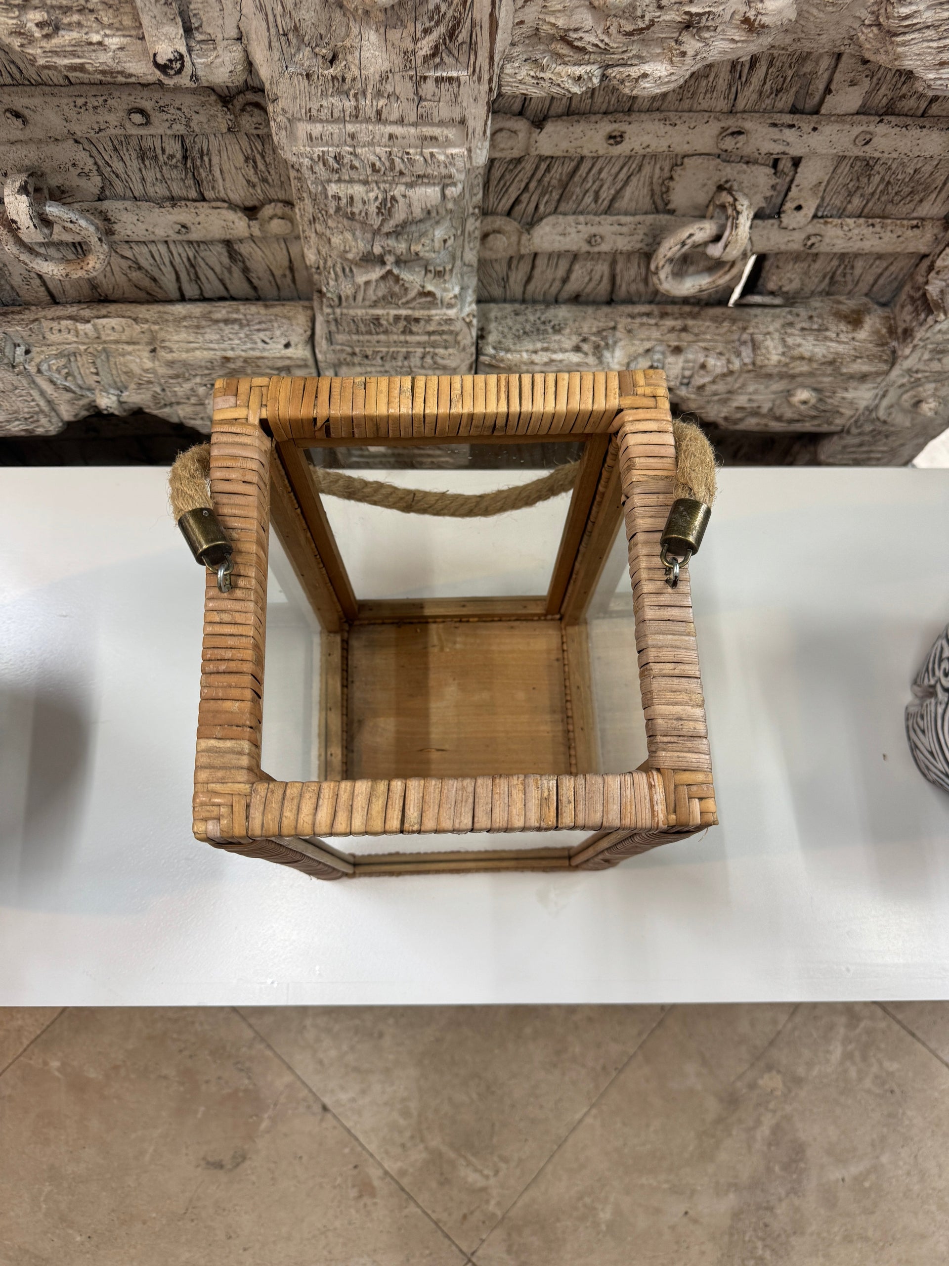 Wicker Lantern (Small) The Broward Design Center