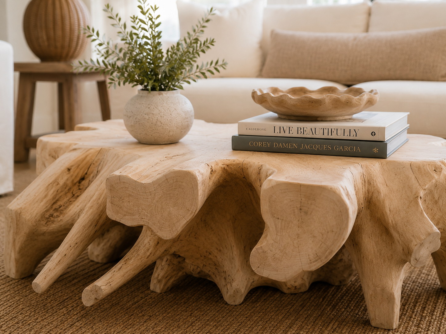 Recycled Bleach Teak Coffee Table
