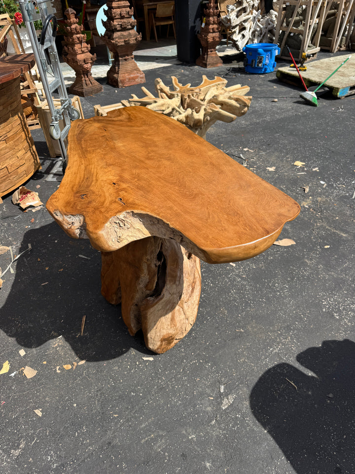 Teak Root Slab Top Bar Table XL (B) Broward Design Center