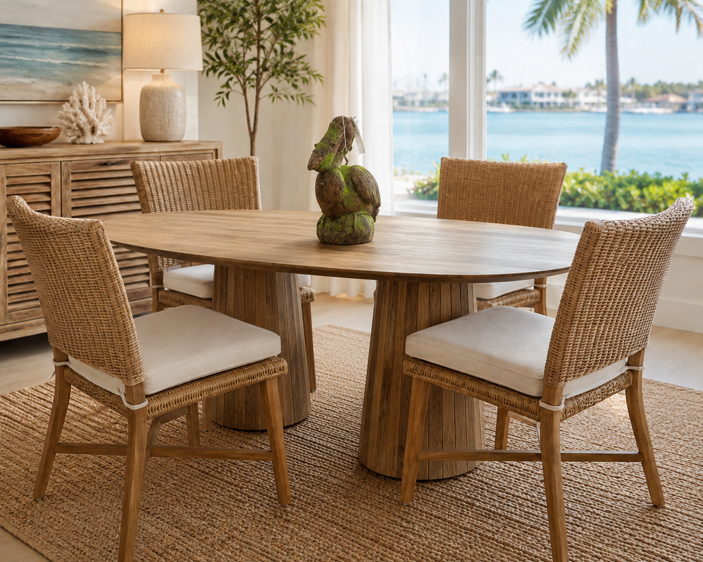 Mango Wood Dining Table (oval) - 71 x 35 x 30 in