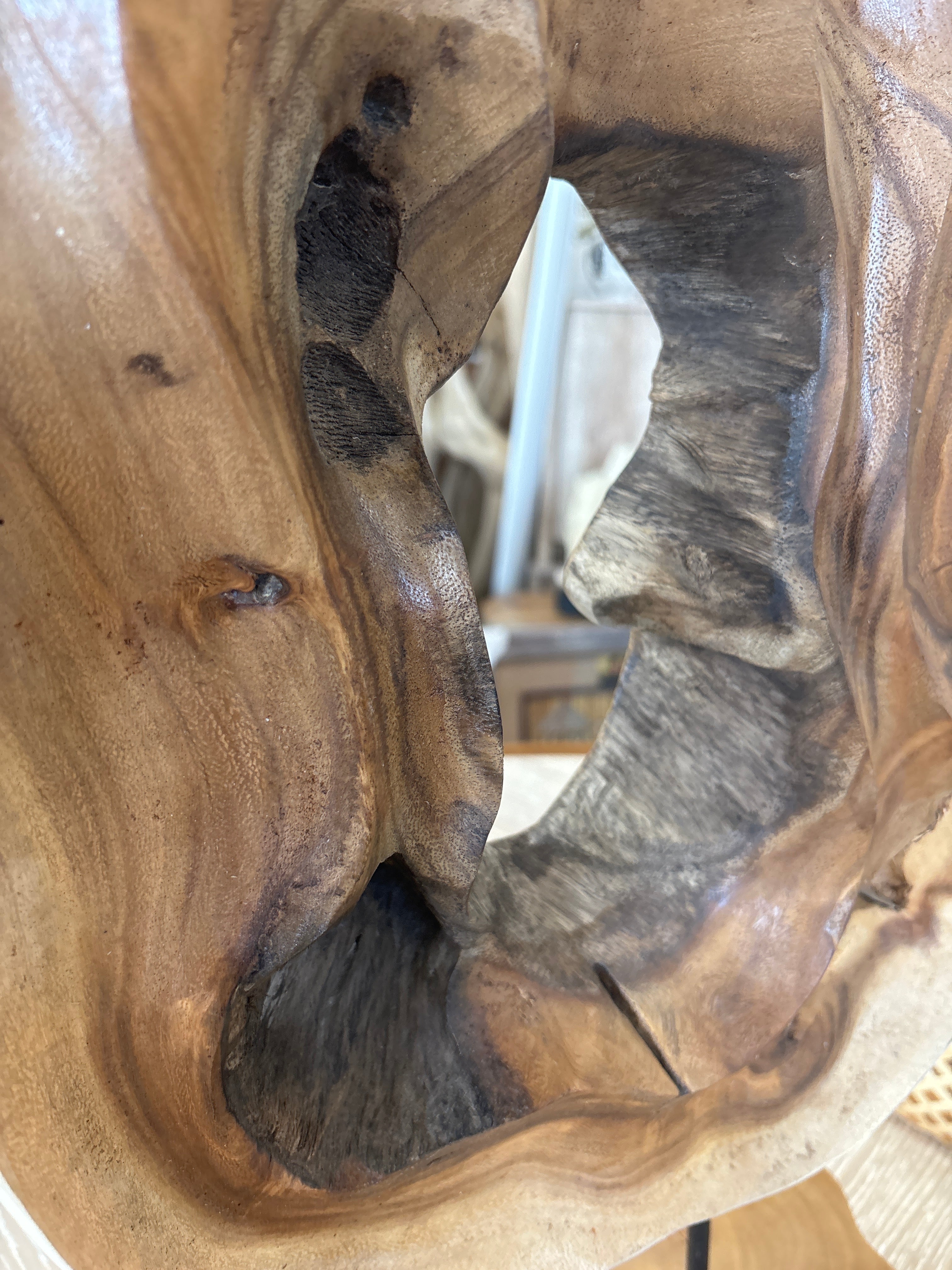 Teak Carved Deco on Stand Anteak