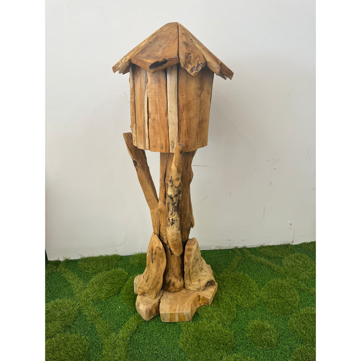 Hand Carved Teak Bird House Broward Design Center