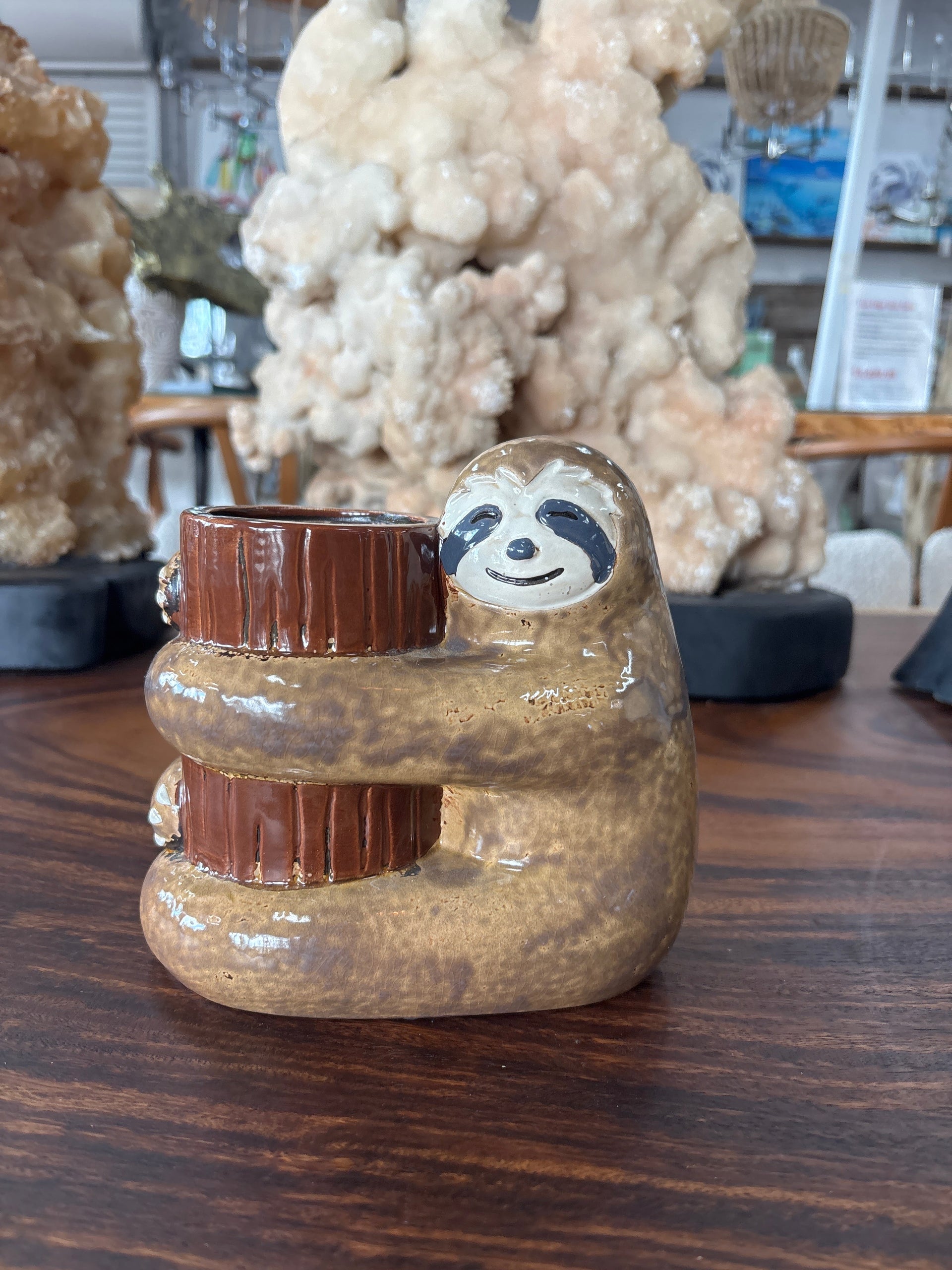 Ceramic Hugging Sloth Pot The Broward Design Center