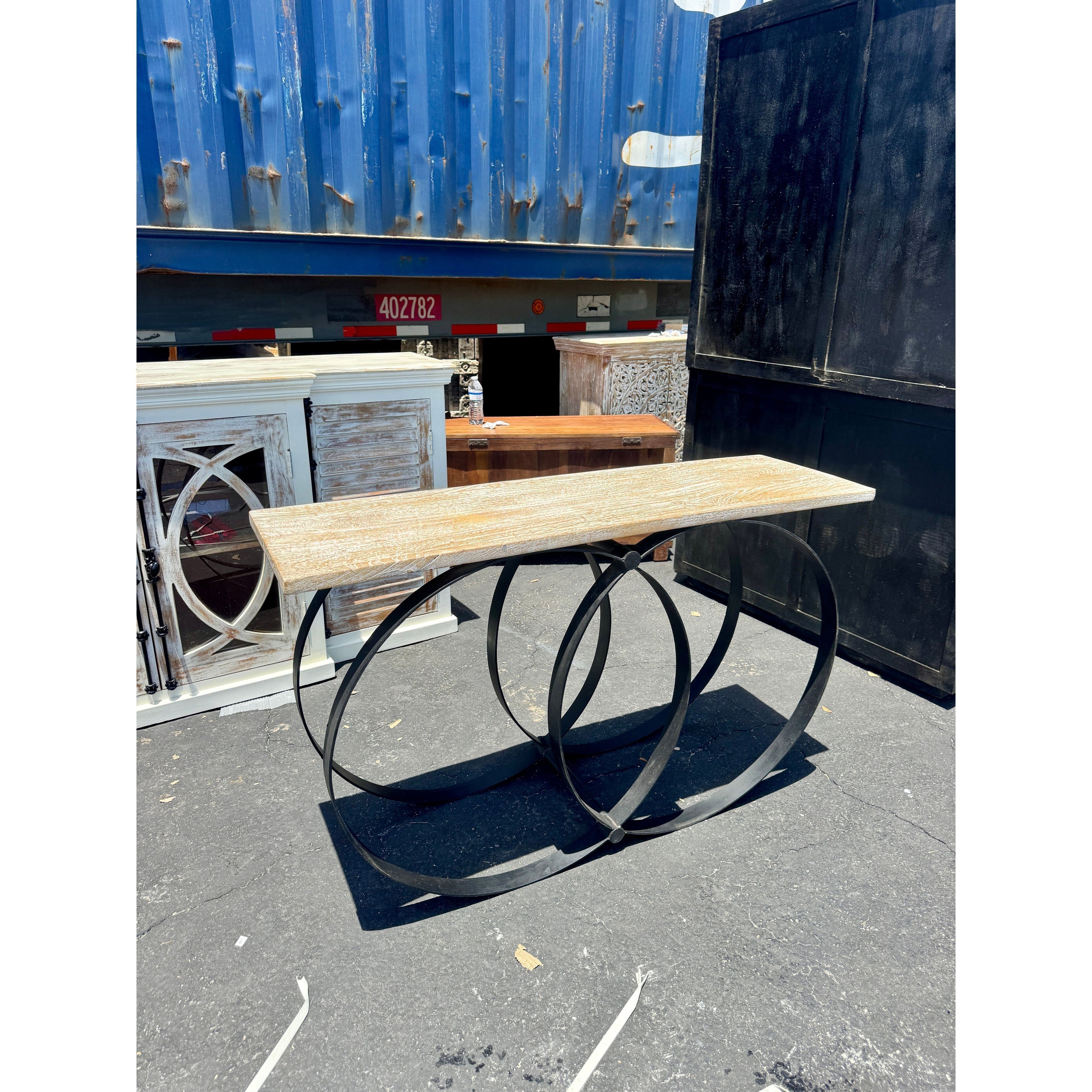 W/D Iron Console Table - 51 x 15 x 31 in India Sourcing
