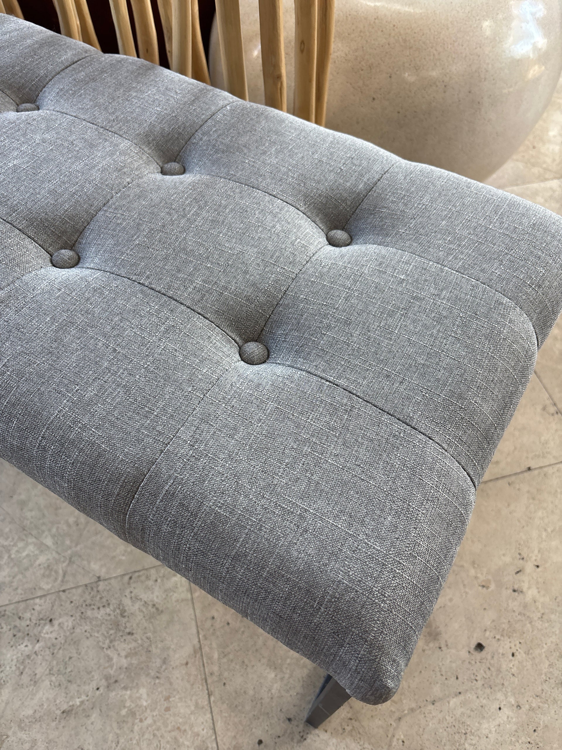 Grey Linen Bench The Broward Design Center