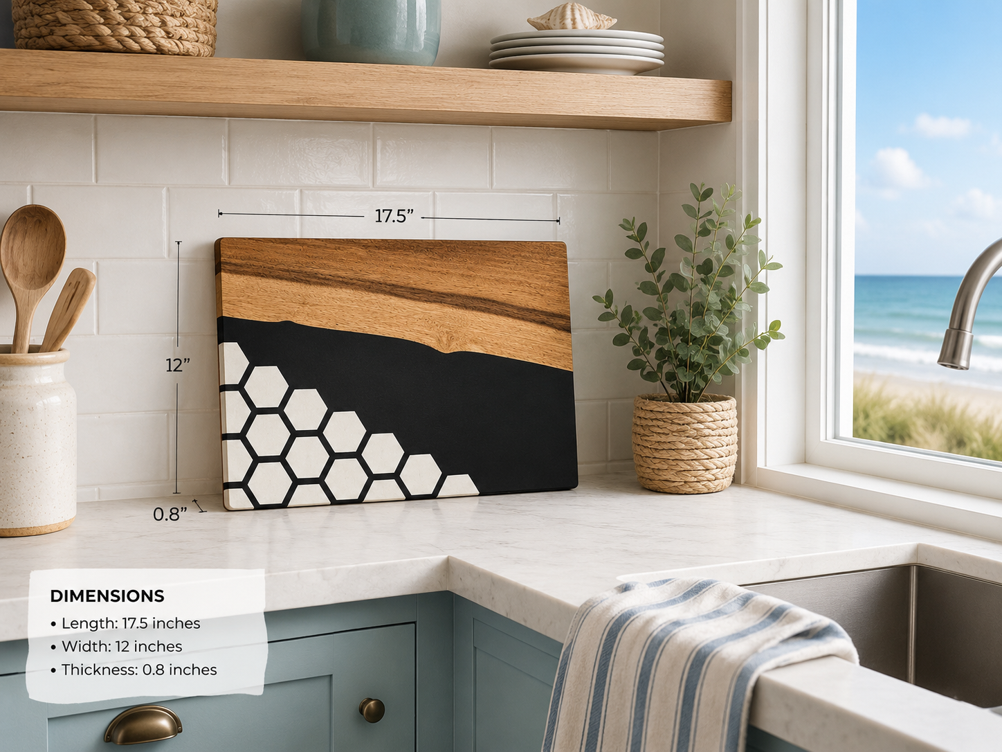 B&W Geometric Cutting Board