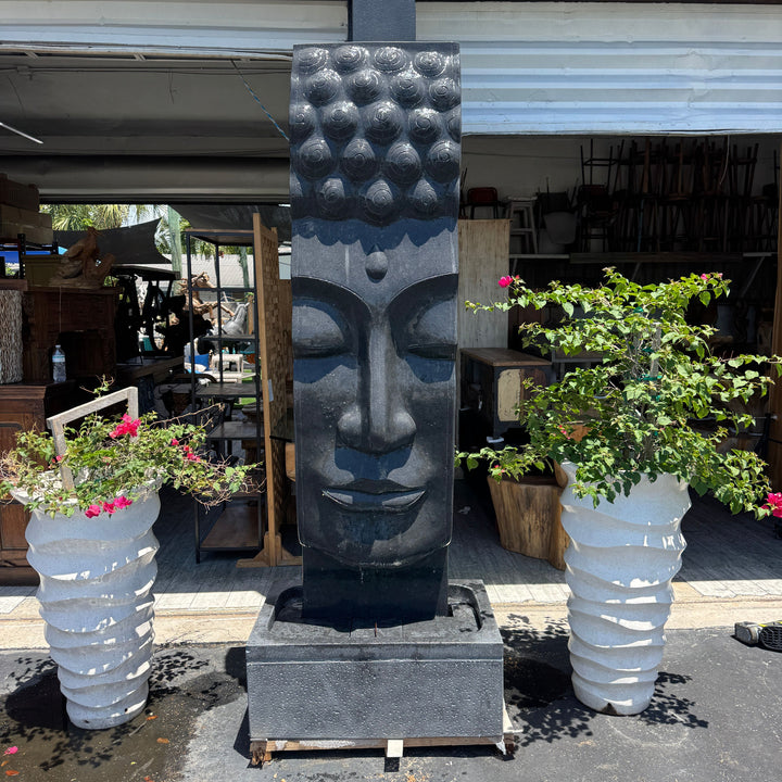 Terrazzo Buddha Face Fountain (Black) Indonesia Sourcing