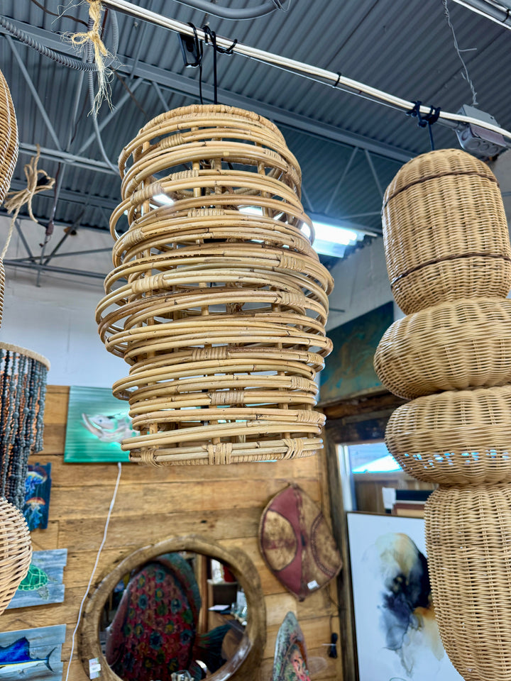 Rattan Hanging Light (4) Broward Design Center