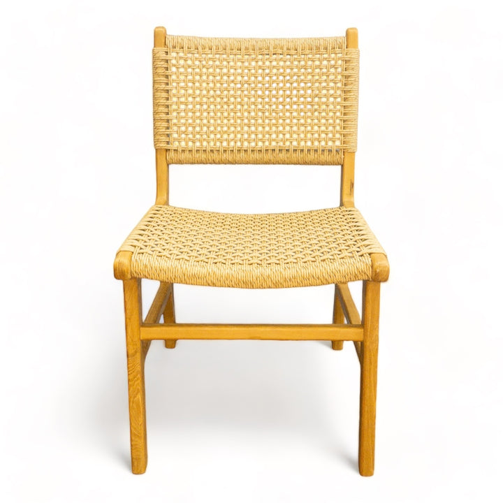 Teak & Synthetic Rope Armless Chair Broward Design Center