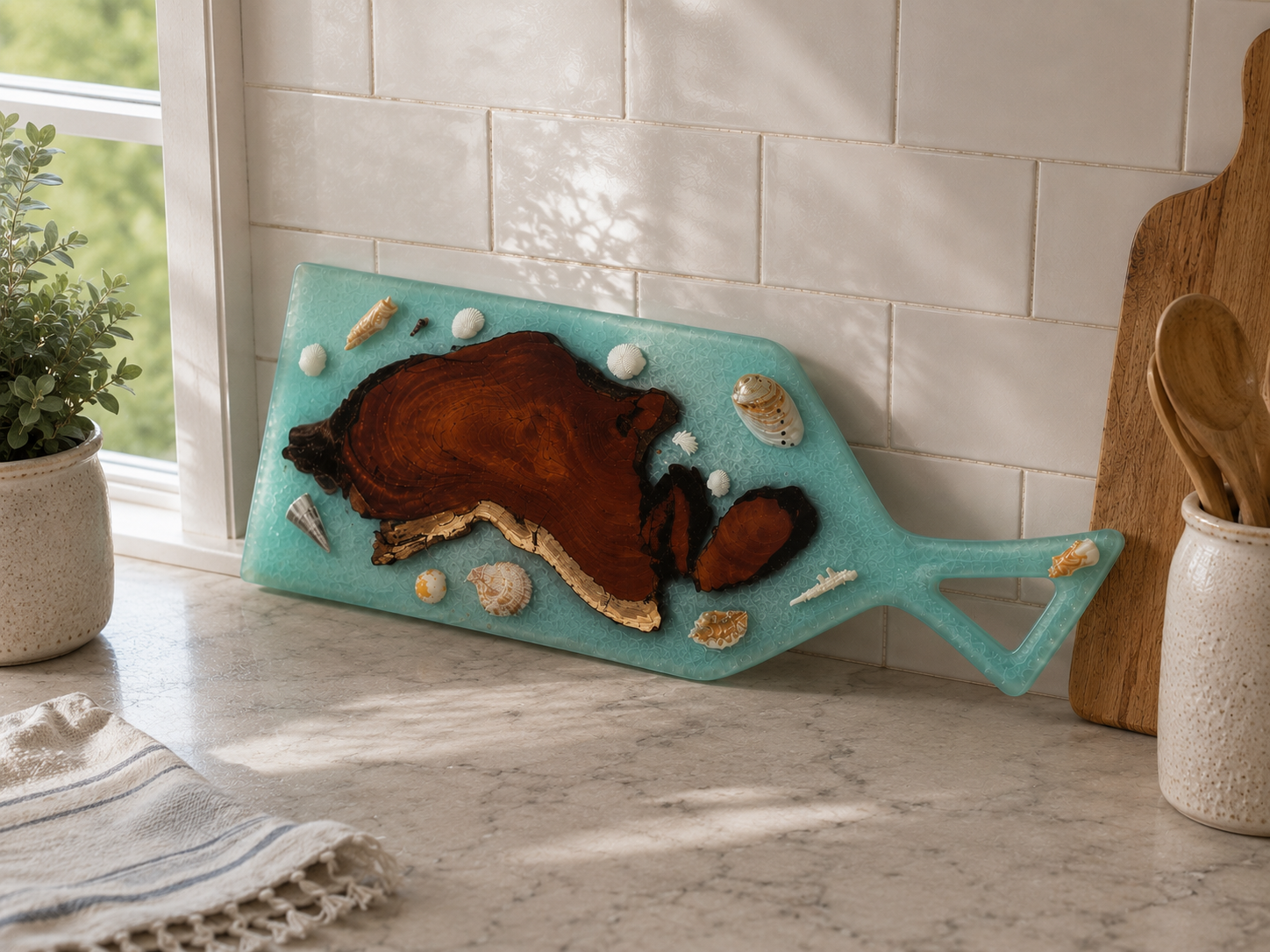 Coastal shell Cutting Board