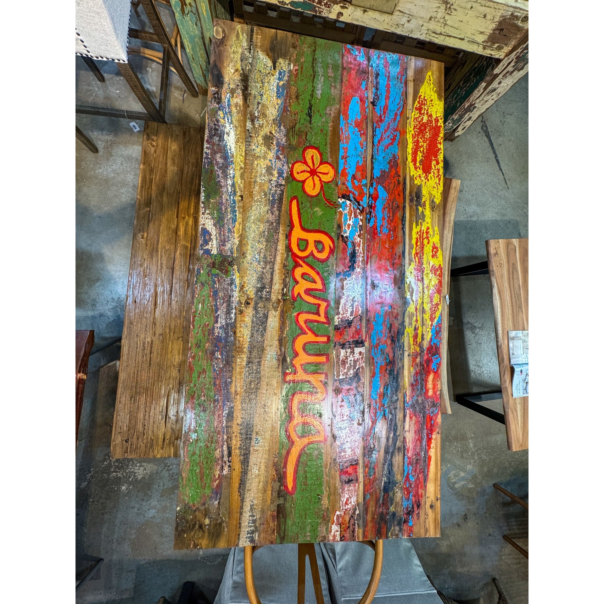 RECYCLED BOAT DINING TABLE 200 X 100 CM Anteak