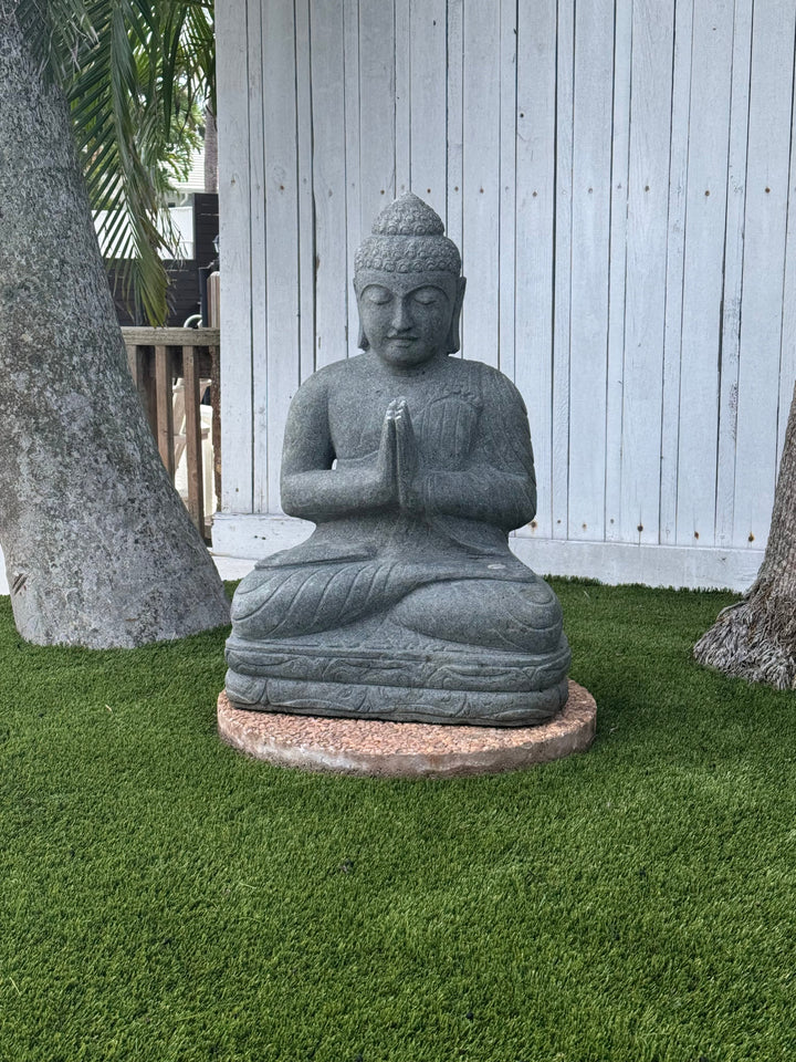 RIVER STONE SITTING BUDDHA Anteak
