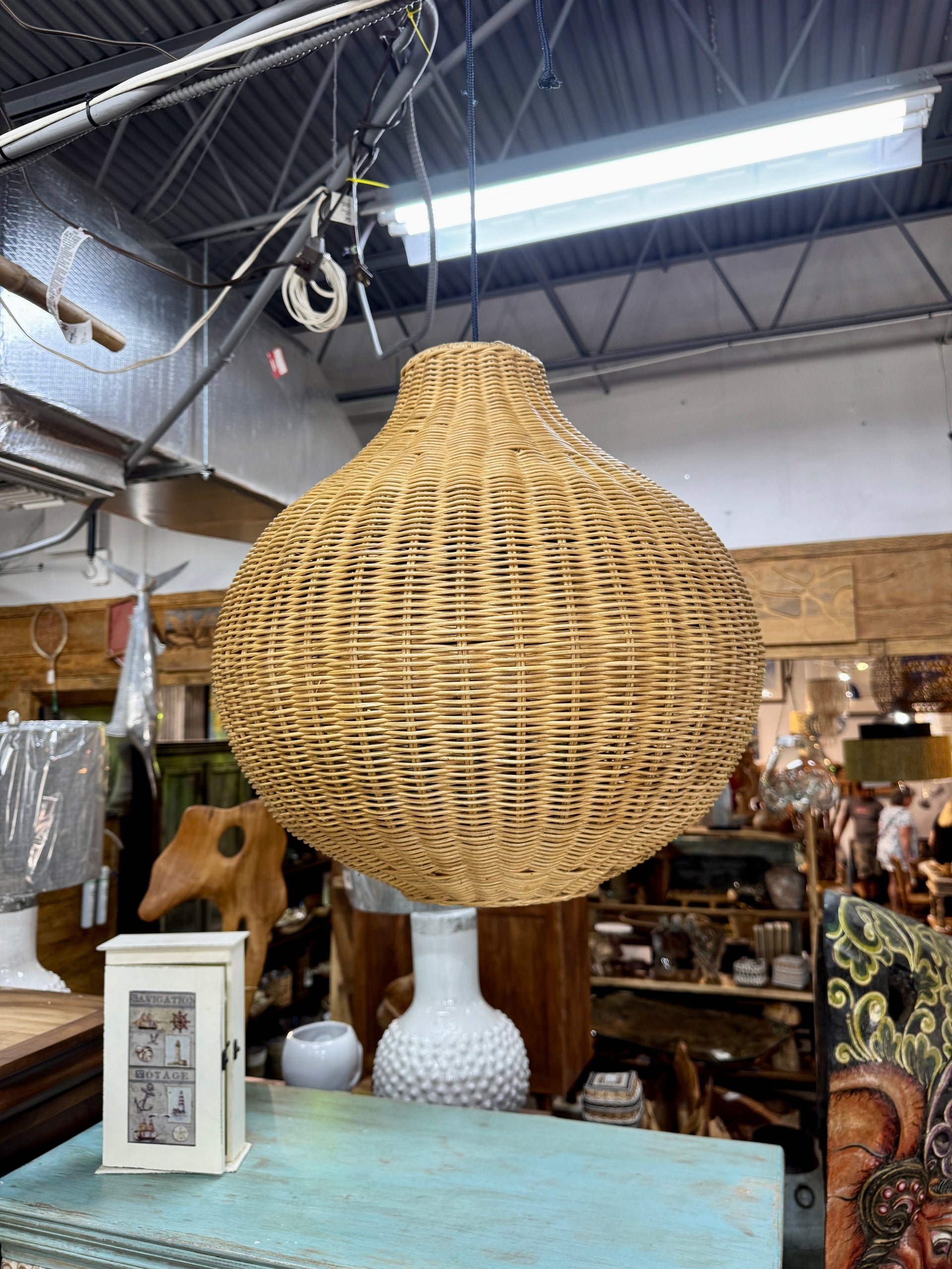 Rattan Hanging Light (3) Broward Design Center
