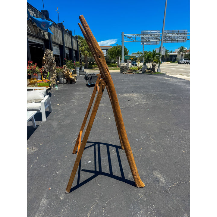 ANTIQUE LUKU TEAK TOWEL RACK Anteak
