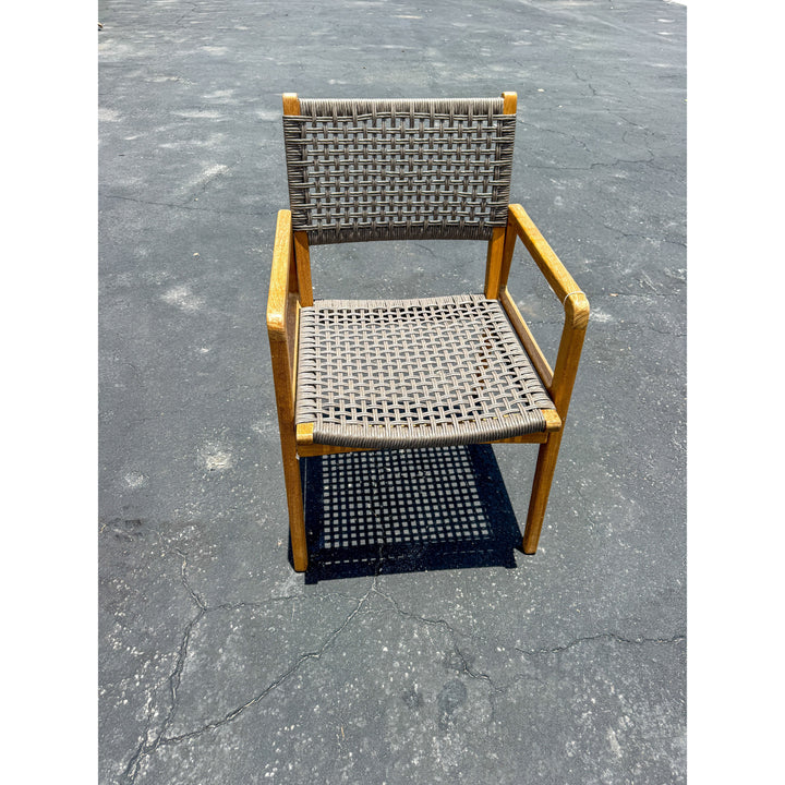 Teak & Synthetic Rope Armchair (Grey) Broward Design Center