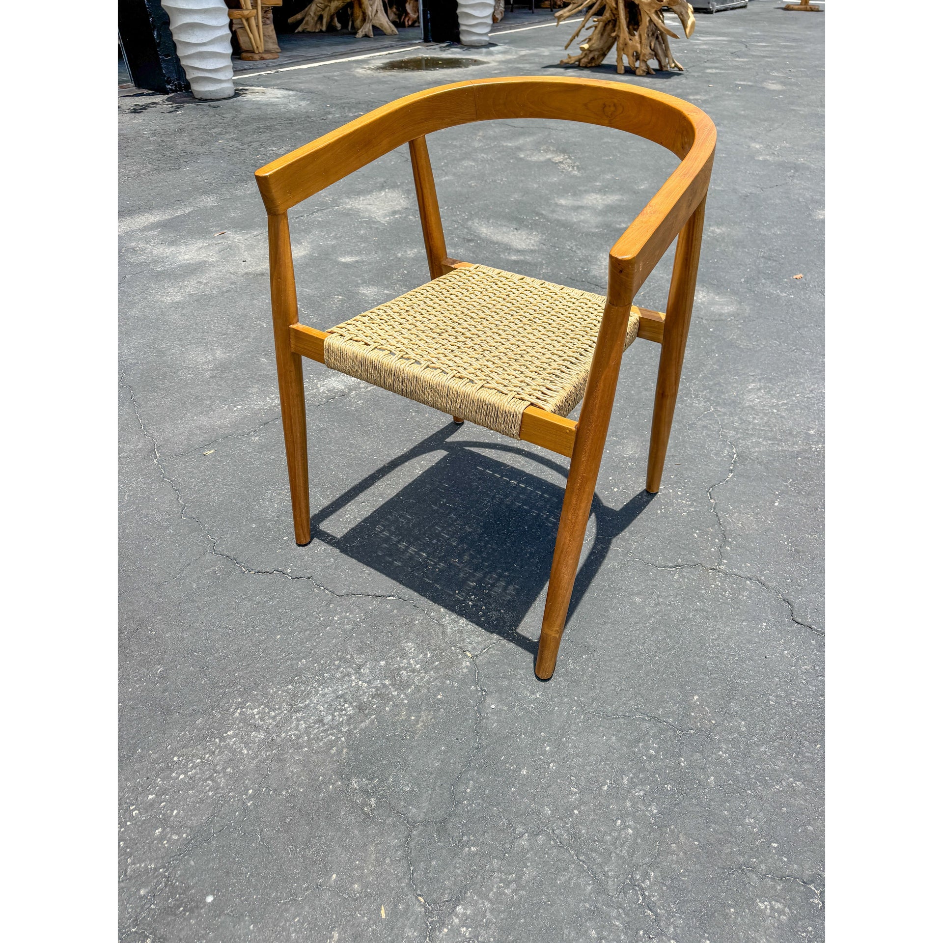 Teak Dining Chair w/woven Rope Seat Anteak