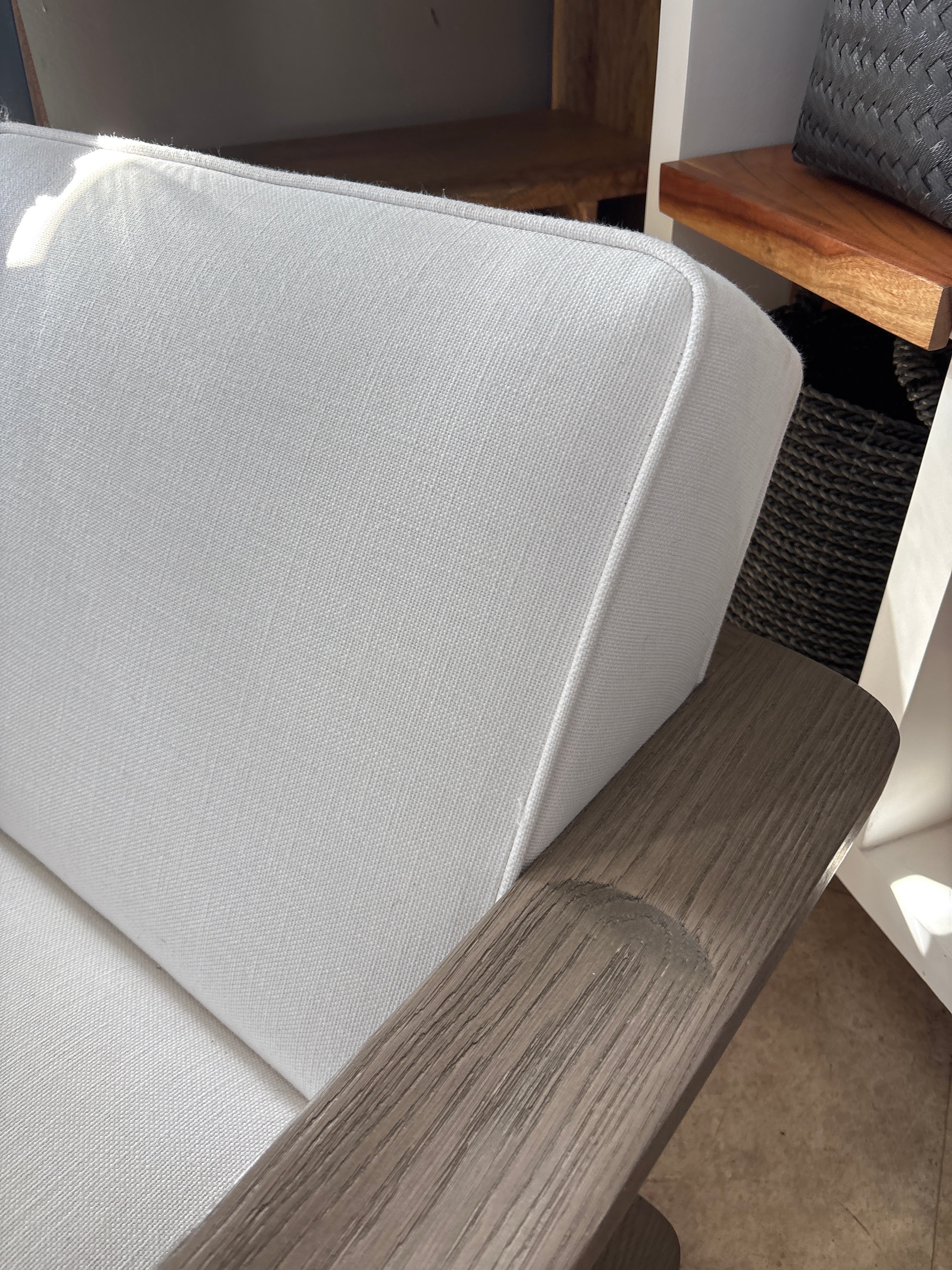 White Linen Arm Chair The Broward Design Center