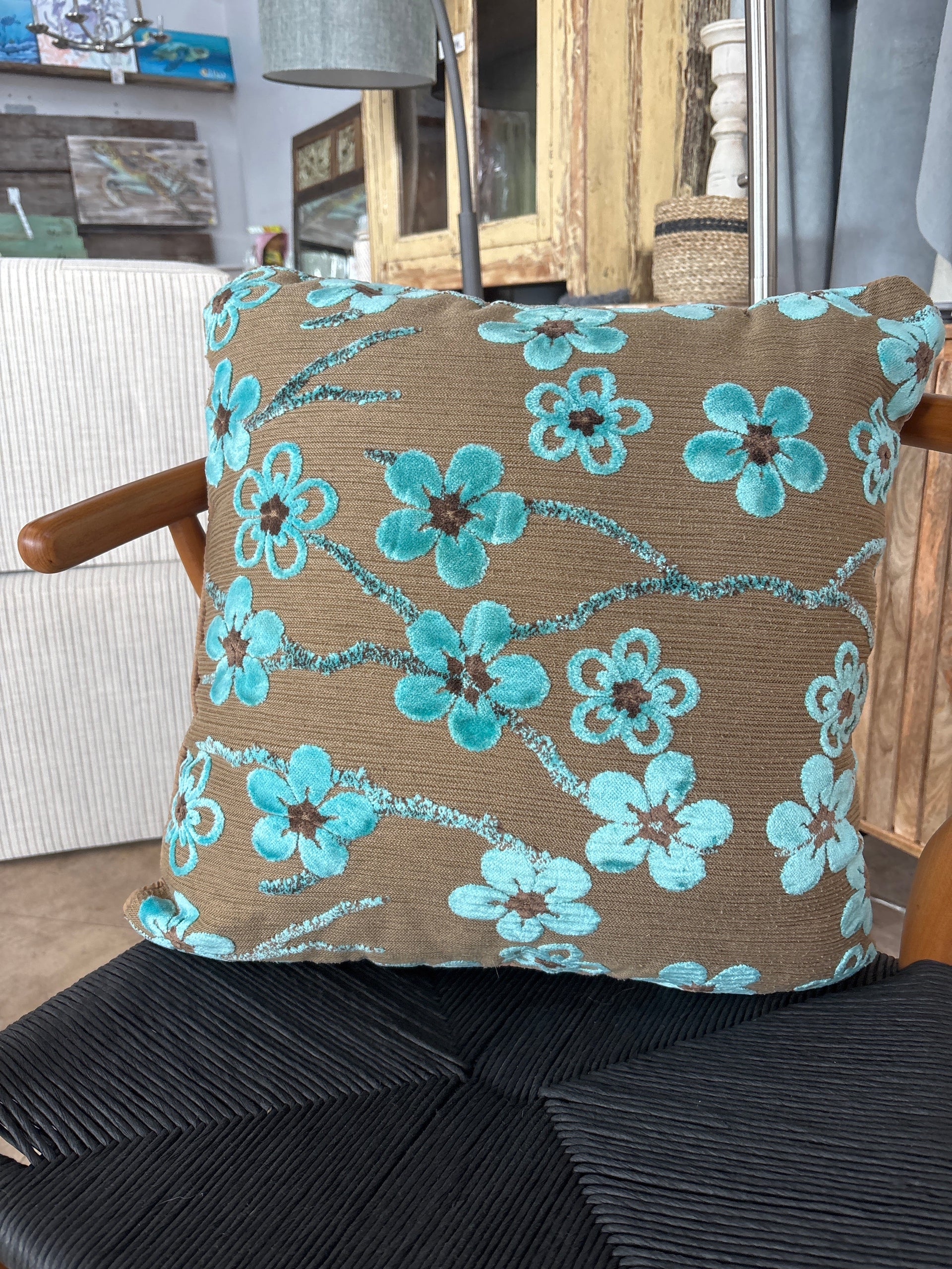 Embroidered Flower Pillow The Broward Design Center