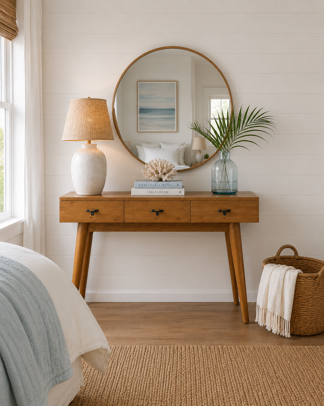 Recycled Teak 3 Drawer Console 47" L