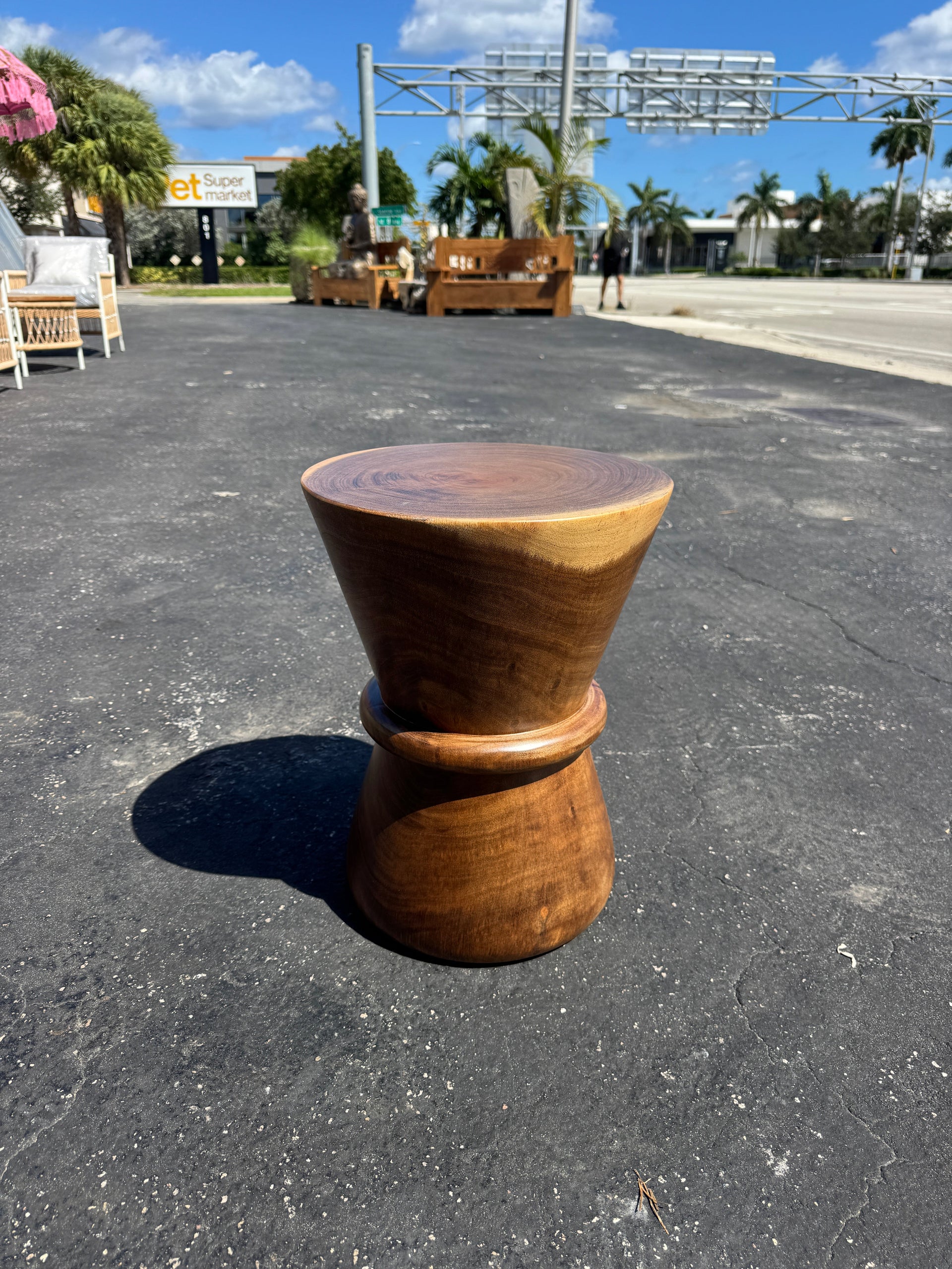 Suar Side Table 18”H x 13.5”R The Broward Design Center
