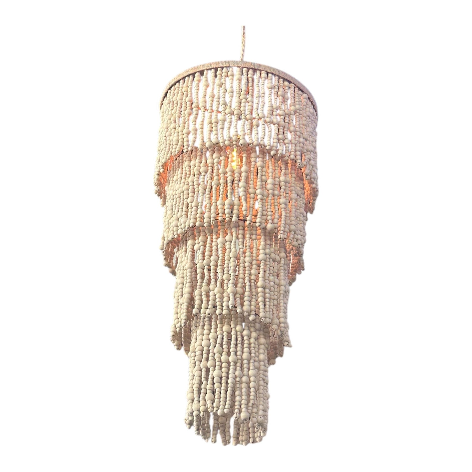 Beaded Light Pendant (Sand) The Broward Design Center