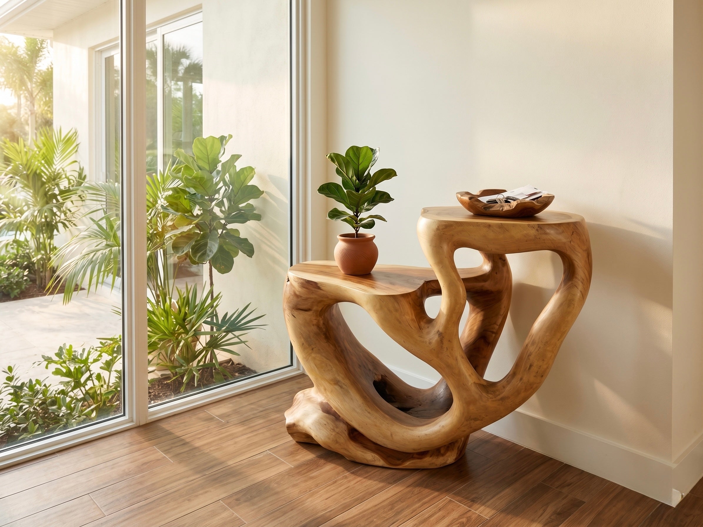 Suar Two Shelf Console The Broward Design Center