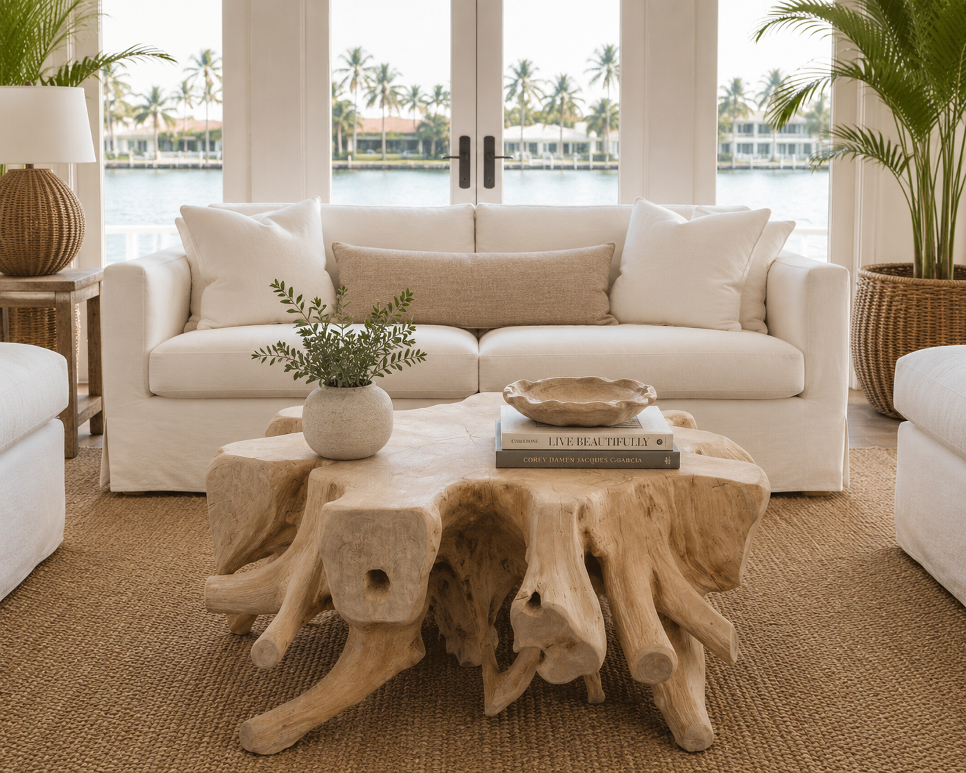 Recycled Bleach Teak Coffee Table