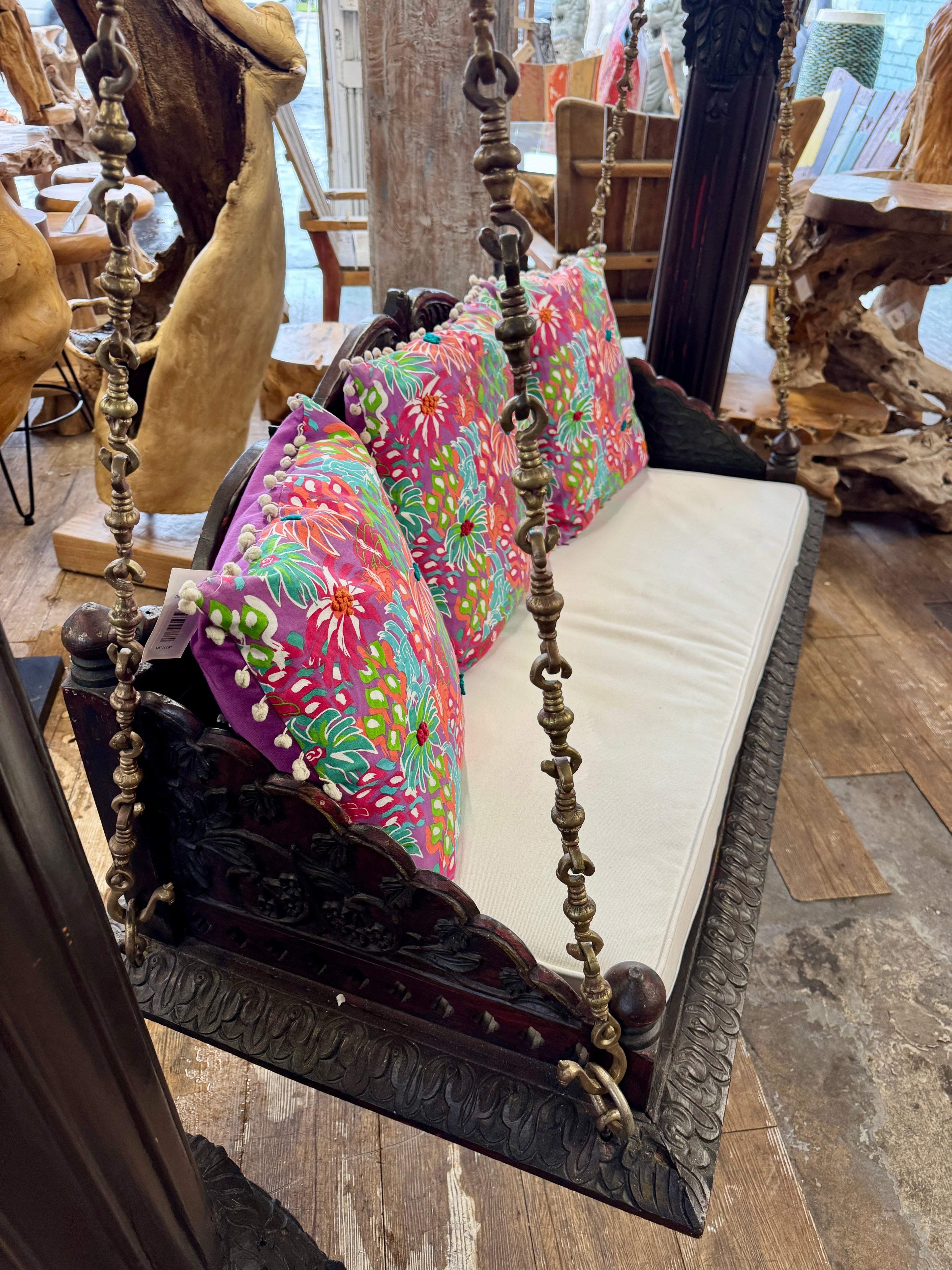 Hand Carved Indian Swing The Broward Design Center