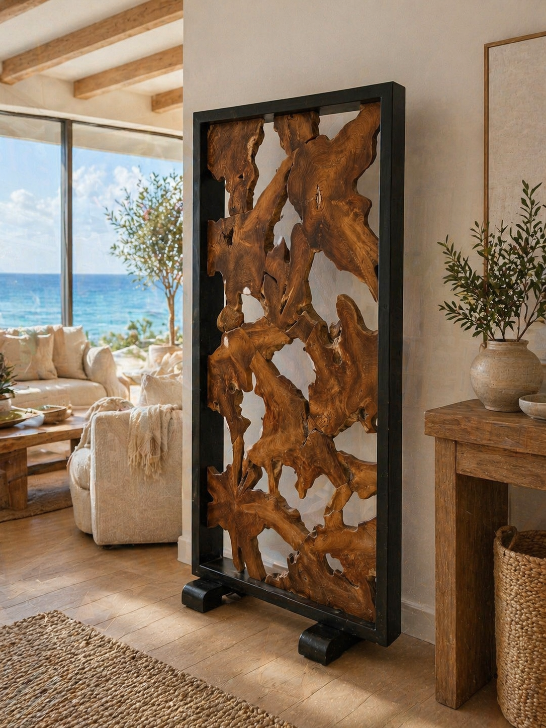 Teak Mosaic Room Divider L The Broward Design Center