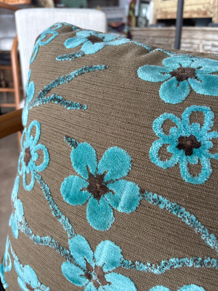 Embroidered Flower Pillow The Broward Design Center
