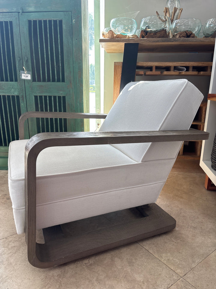 White Linen Arm Chair The Broward Design Center