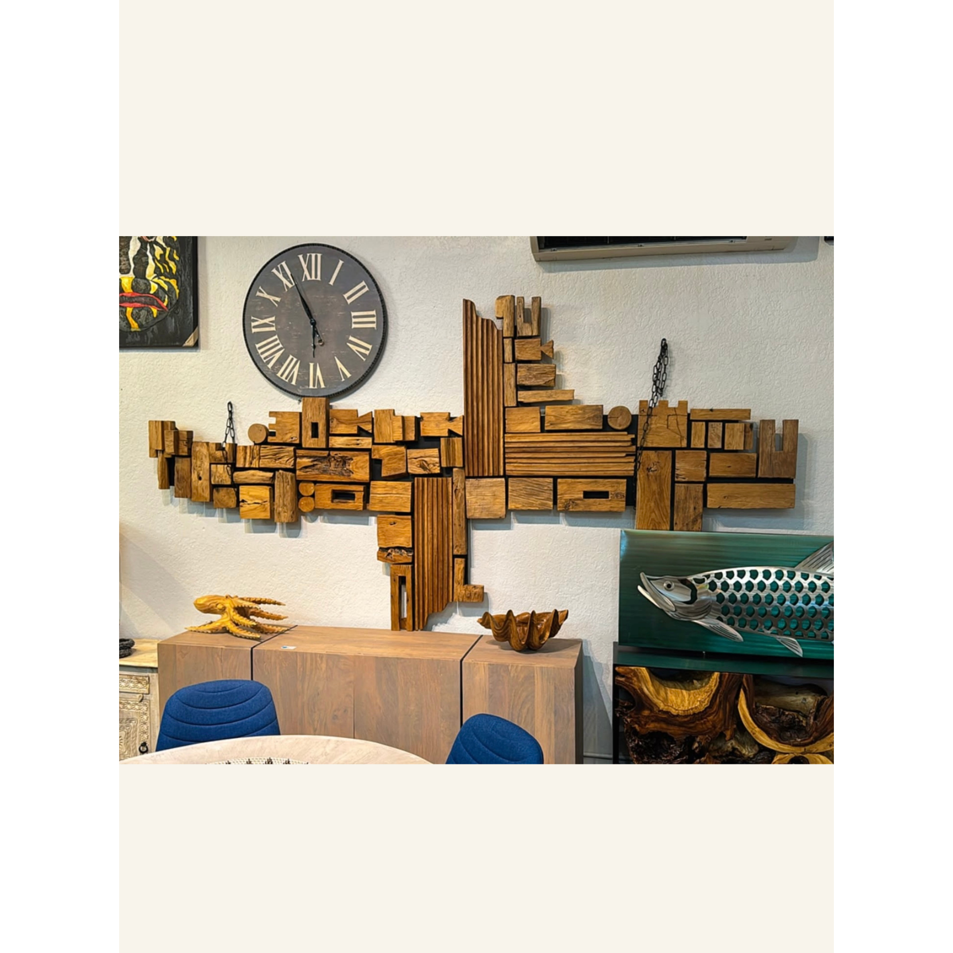 Minimalist Teak Wall Deco XXL Anteak