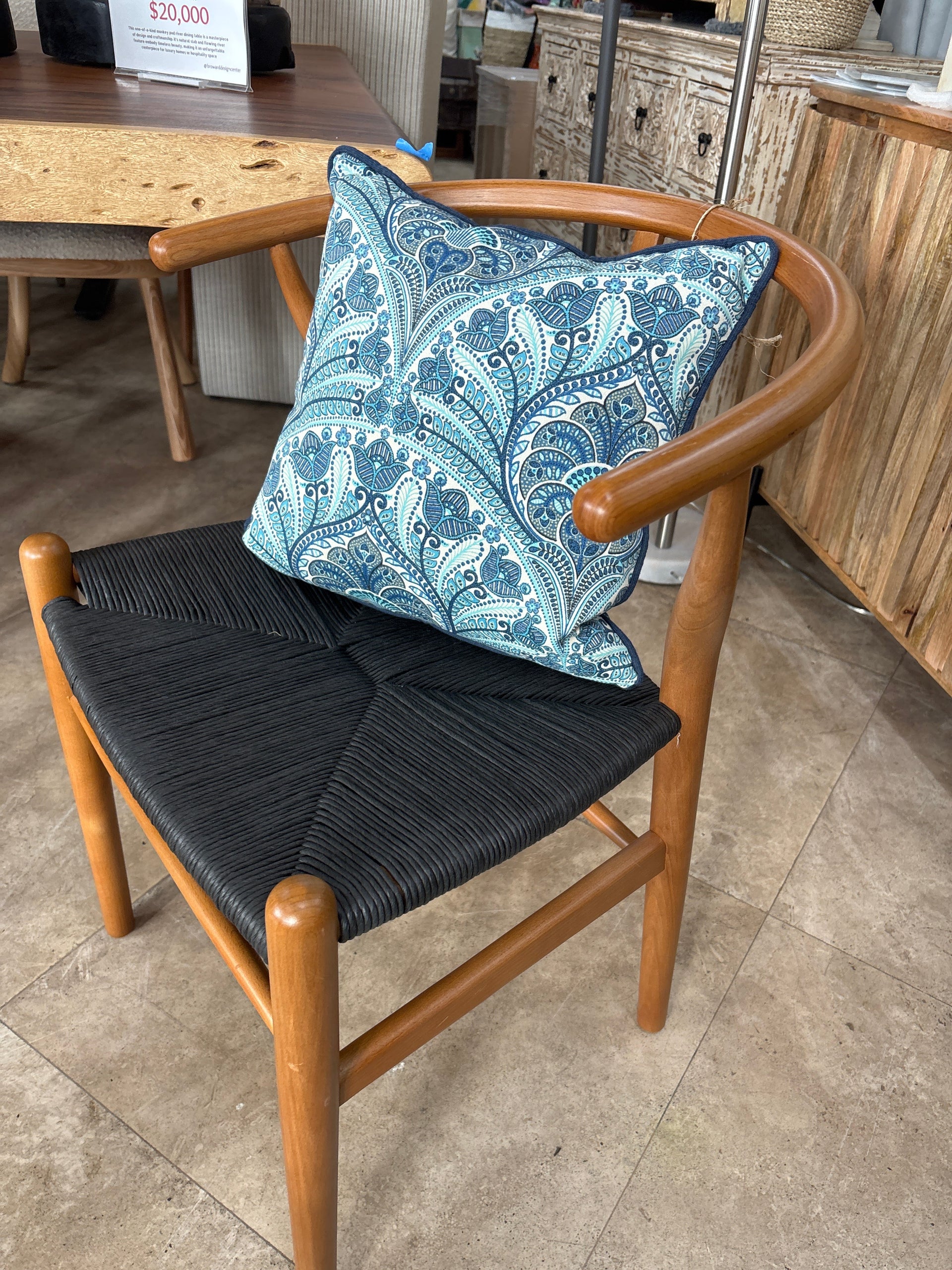 Blue Paisley Throw Pillow The Broward Design Center