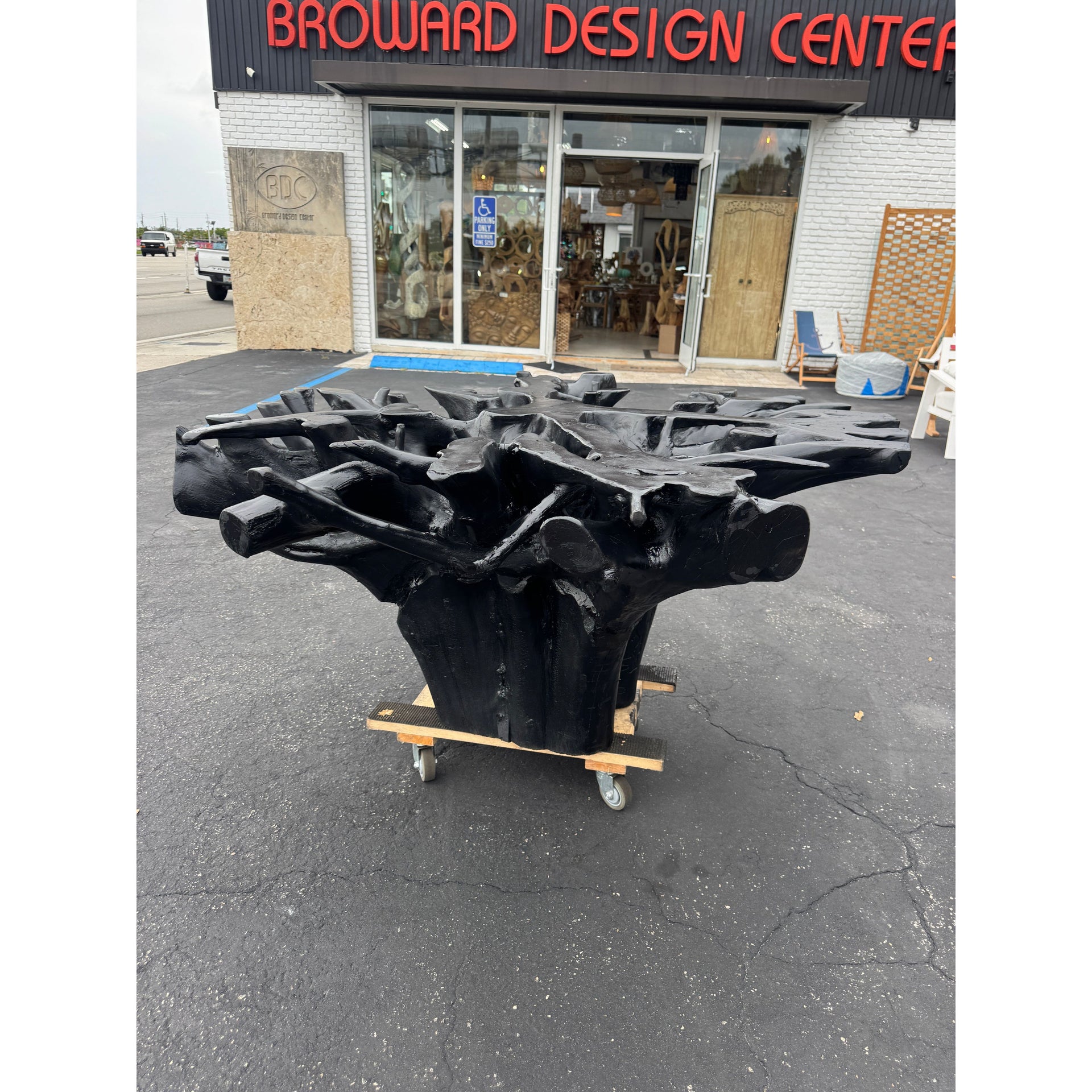 XXL Teak Root Dining Table (black) The Broward Design Center