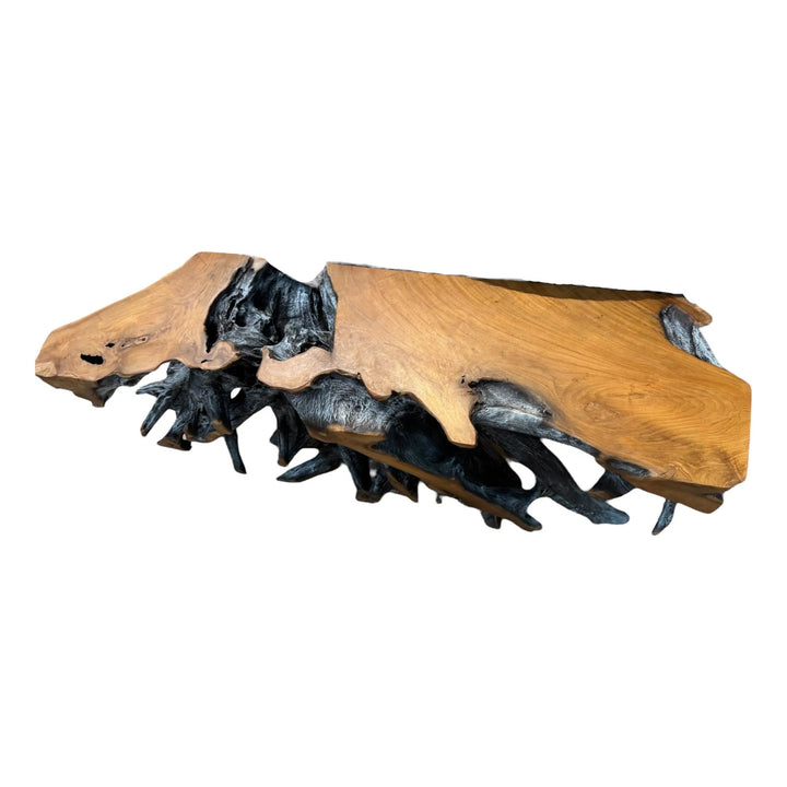Teak Root Console Grey Antique Finish Anteak