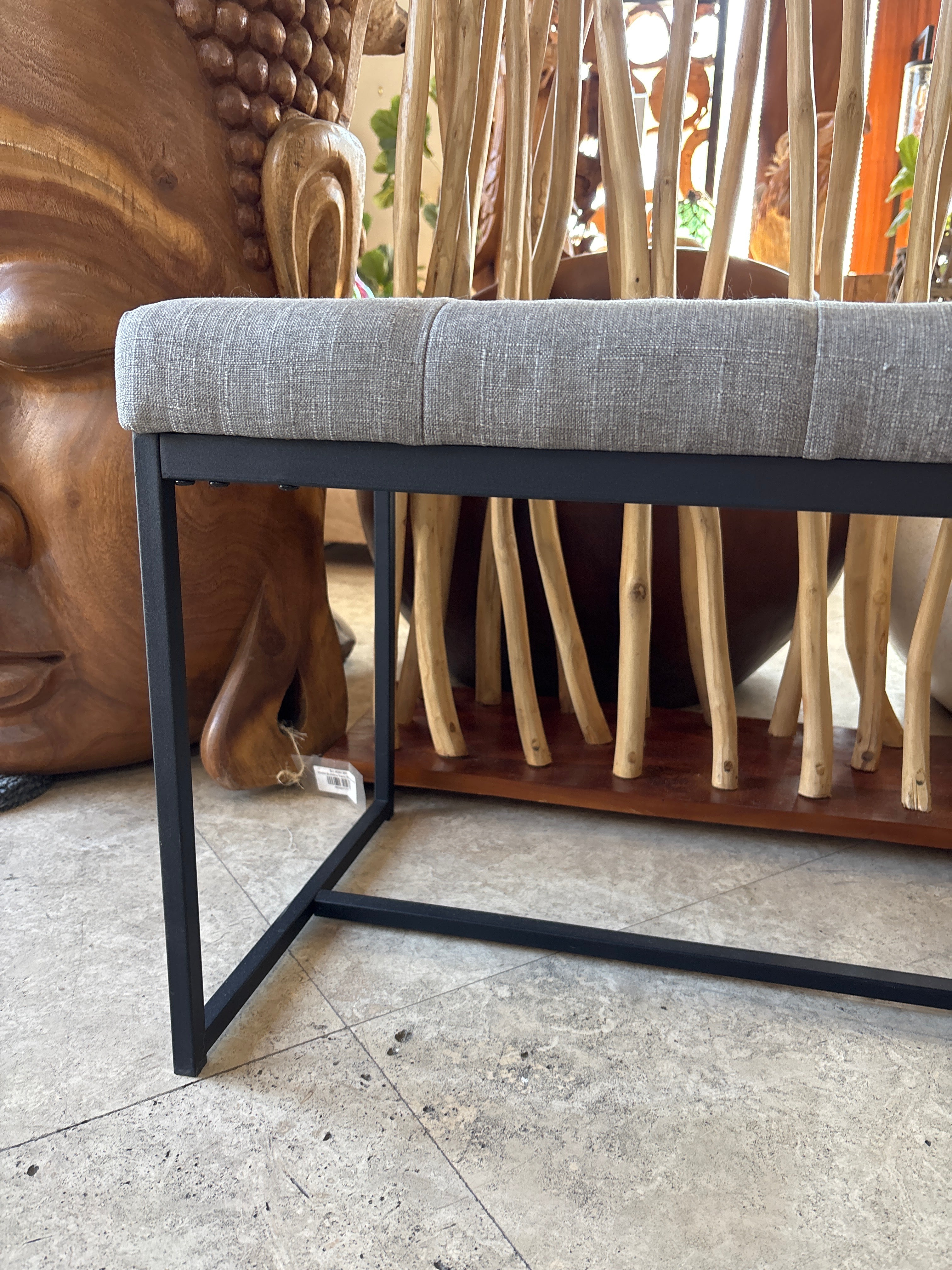 Grey Linen Bench The Broward Design Center