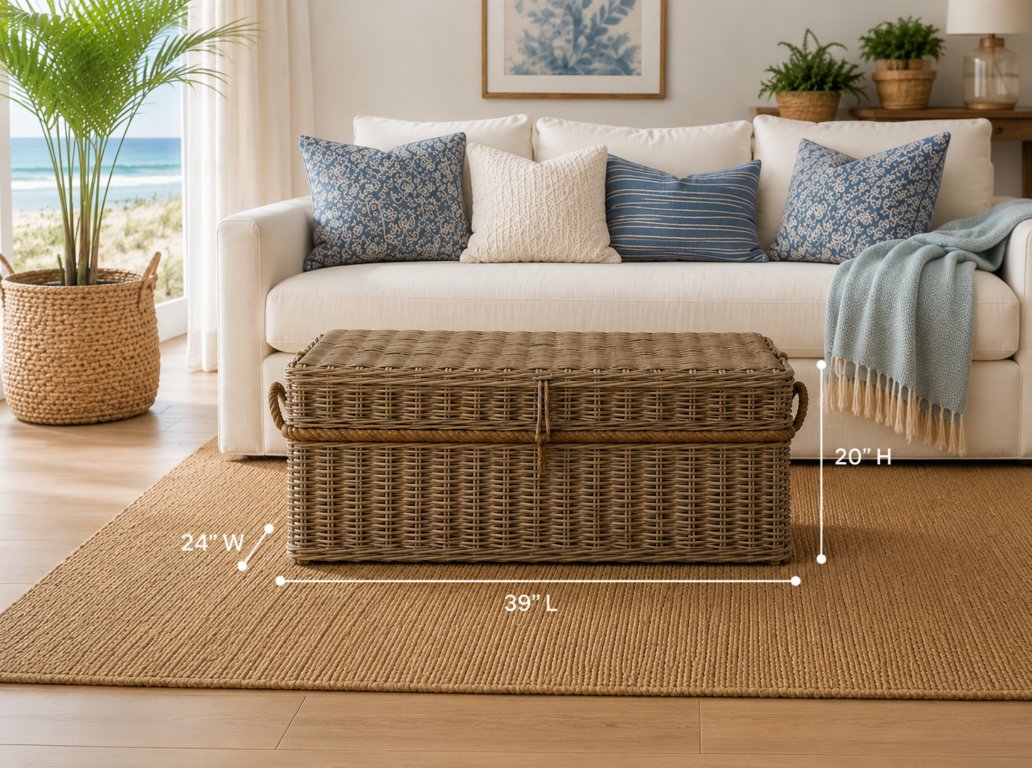 Key Largo Rattan Storage Coffee Table