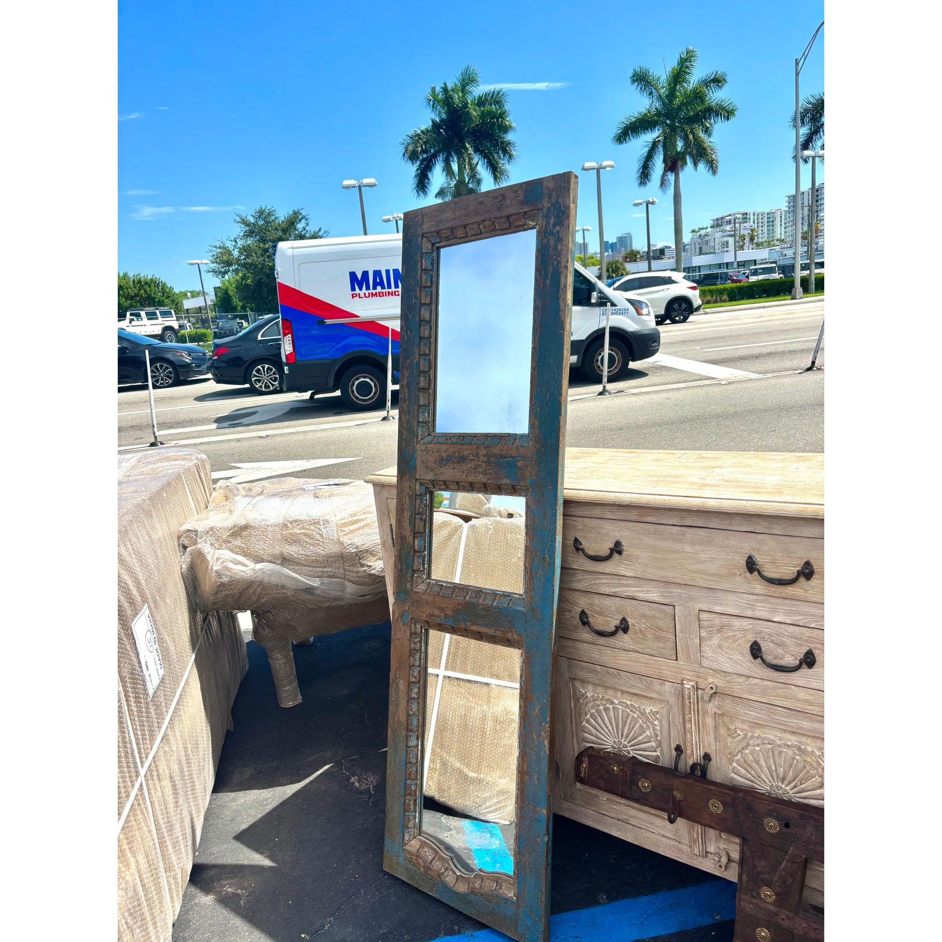 W/D Mirror Frame - 19 x 2 x 66 in India Sourcing