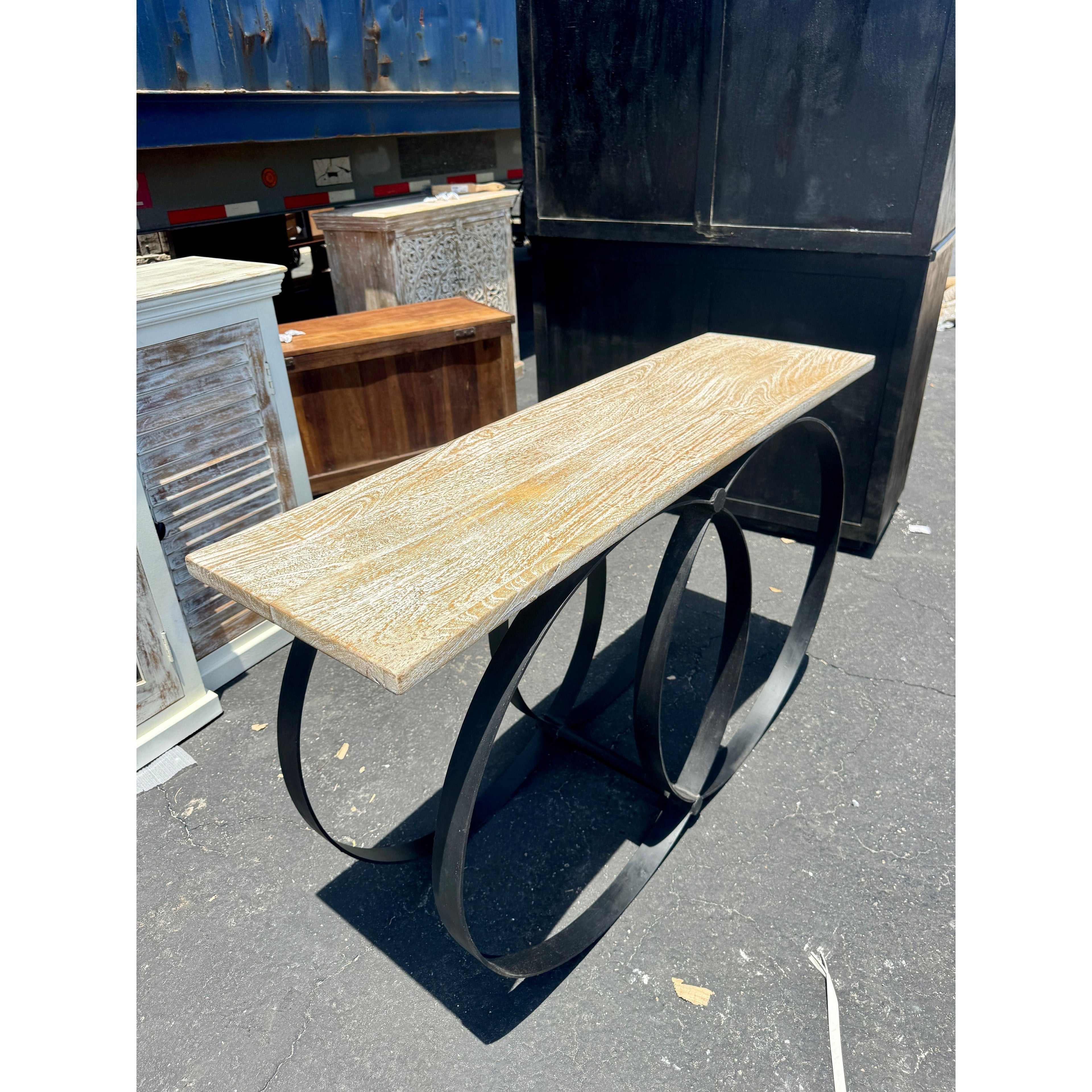 W/D Iron Console Table - 51 x 15 x 31 in India Sourcing