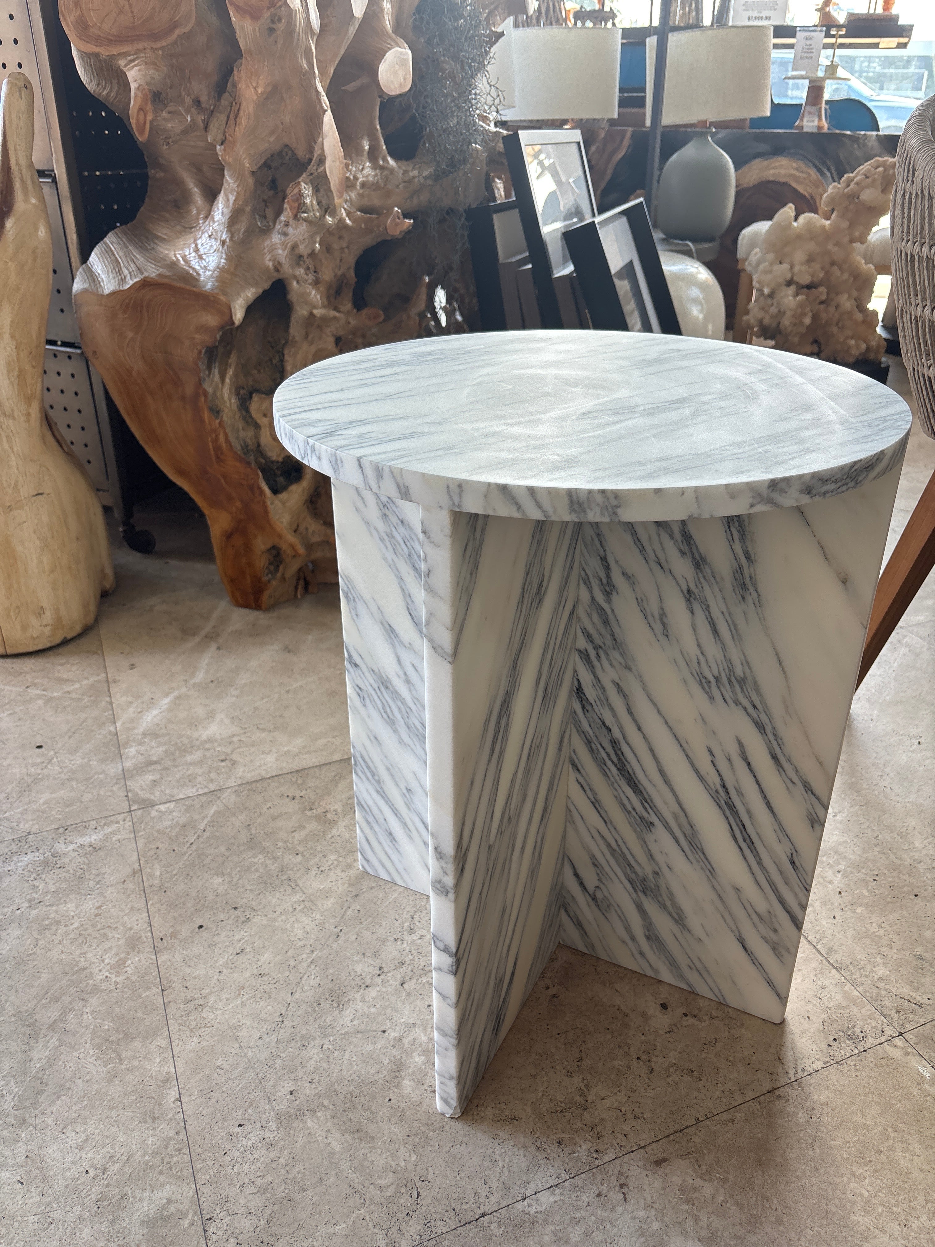 Marble Round End Table The Broward Design Center