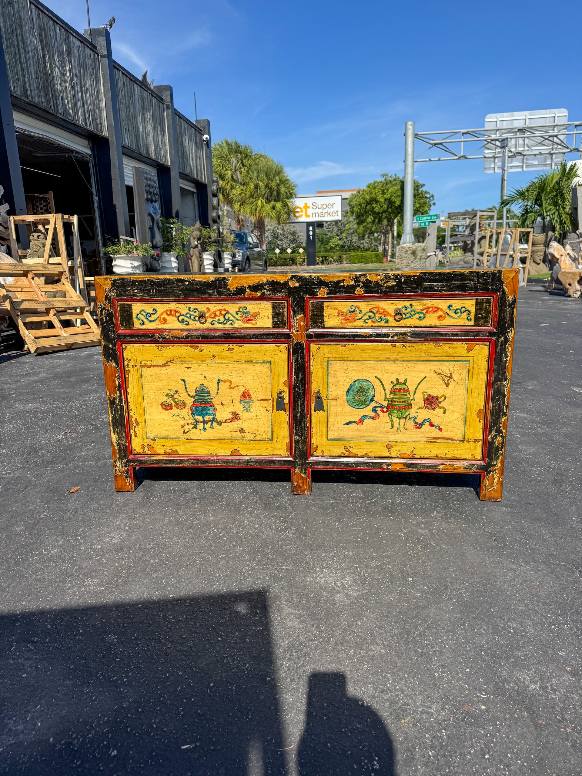 Antique Mongolian Sideboard The Broward Design Center