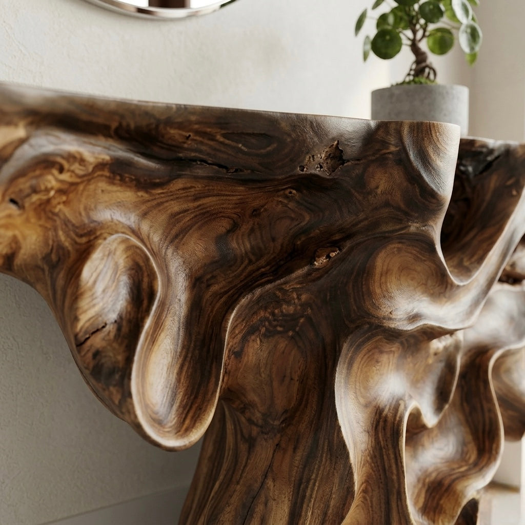 Hand Carved Suar Console (2)