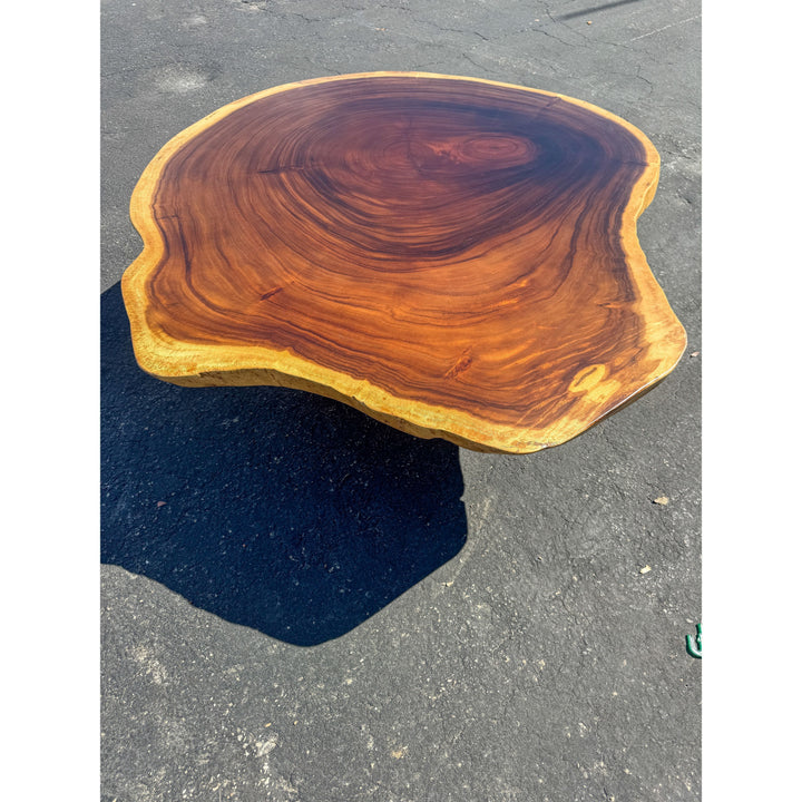 SUAR CROSSCUT COFFEE TABLE W/METAL LEGS 135 X 135 X 43 Anteak