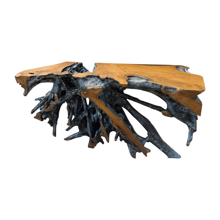 Teak Root Console Grey Antique Finish Anteak