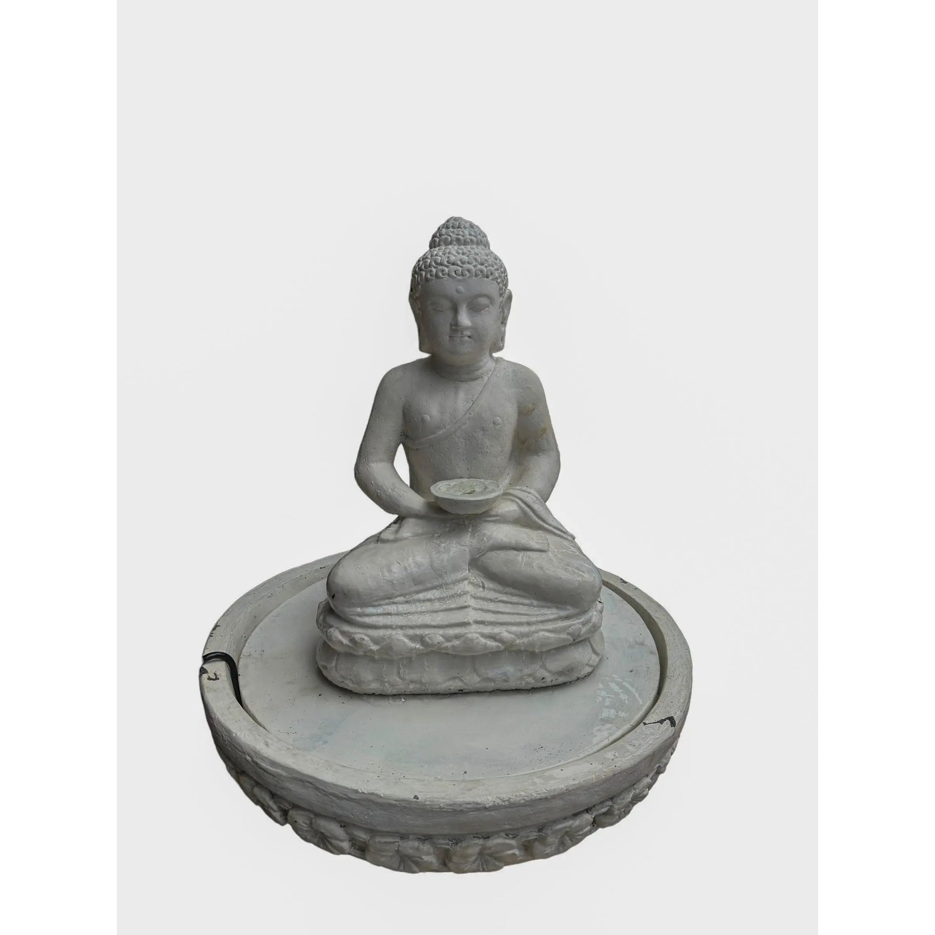 Buddha With Bowl Fountain (White) Broward Design Center